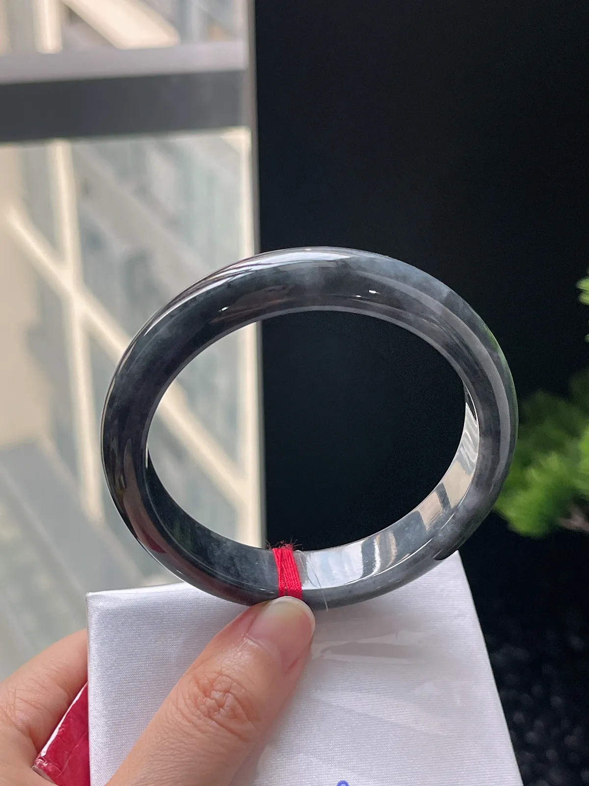 正圈59，翡翠乌鸡手镯