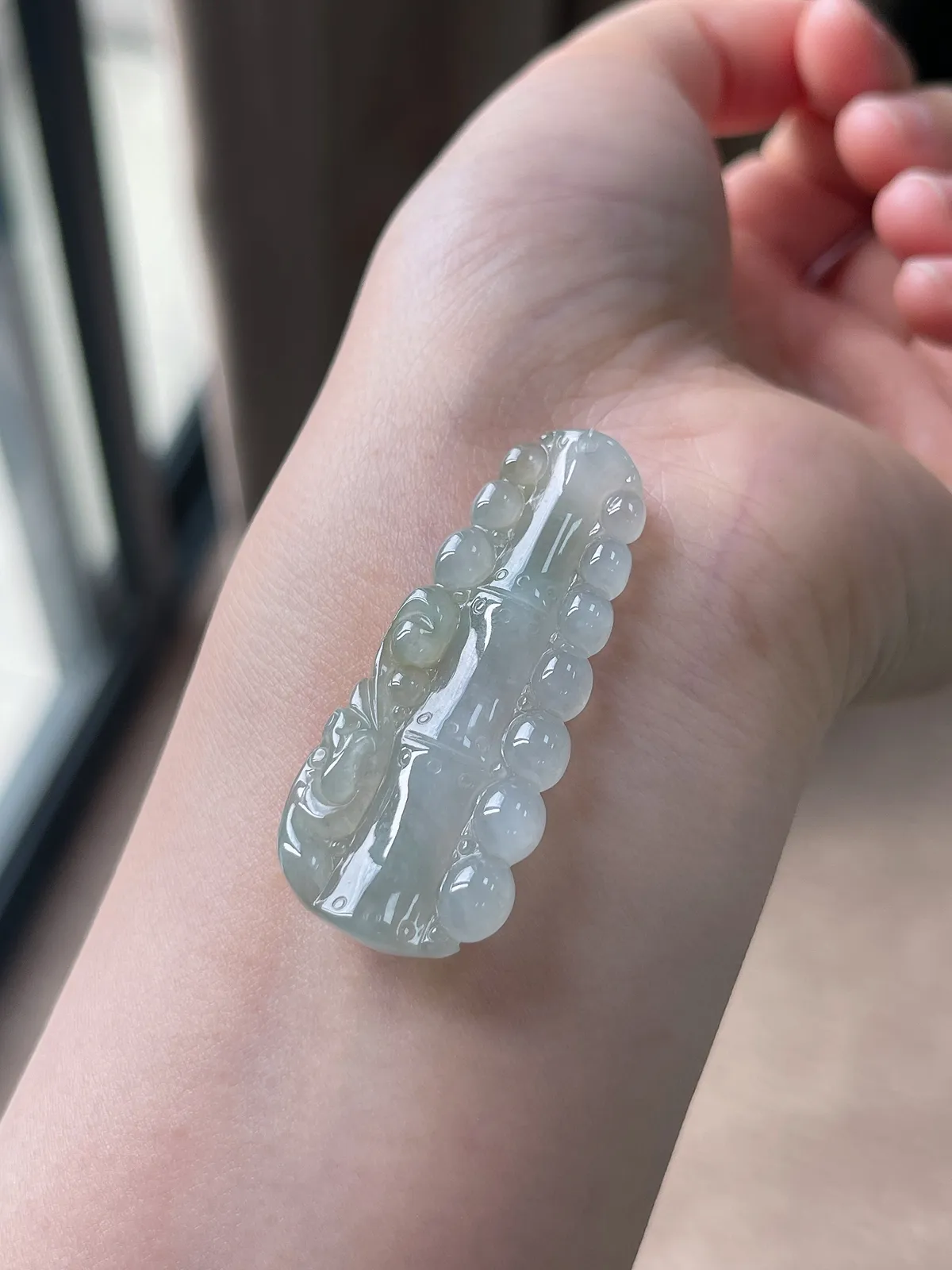 翡翠节节高升竹节吊坠