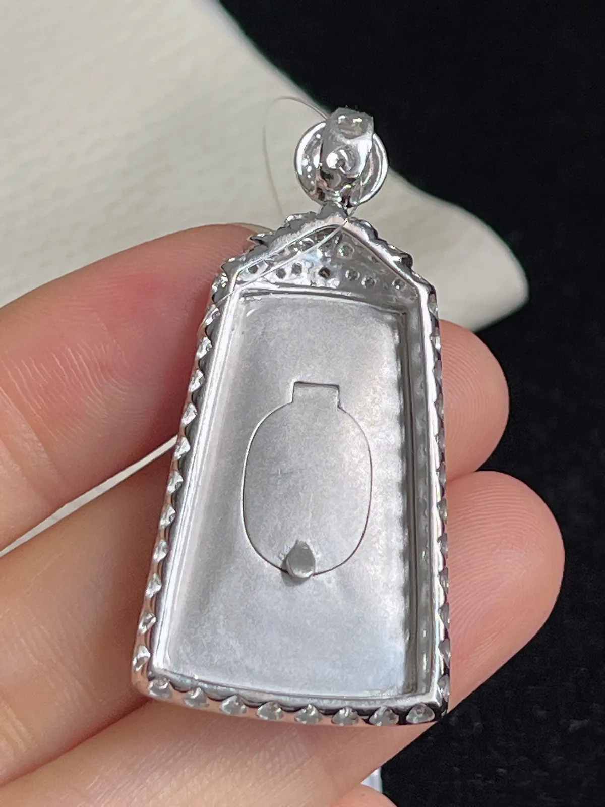 翡翠糯化种竹节挂坠，印记：G18K