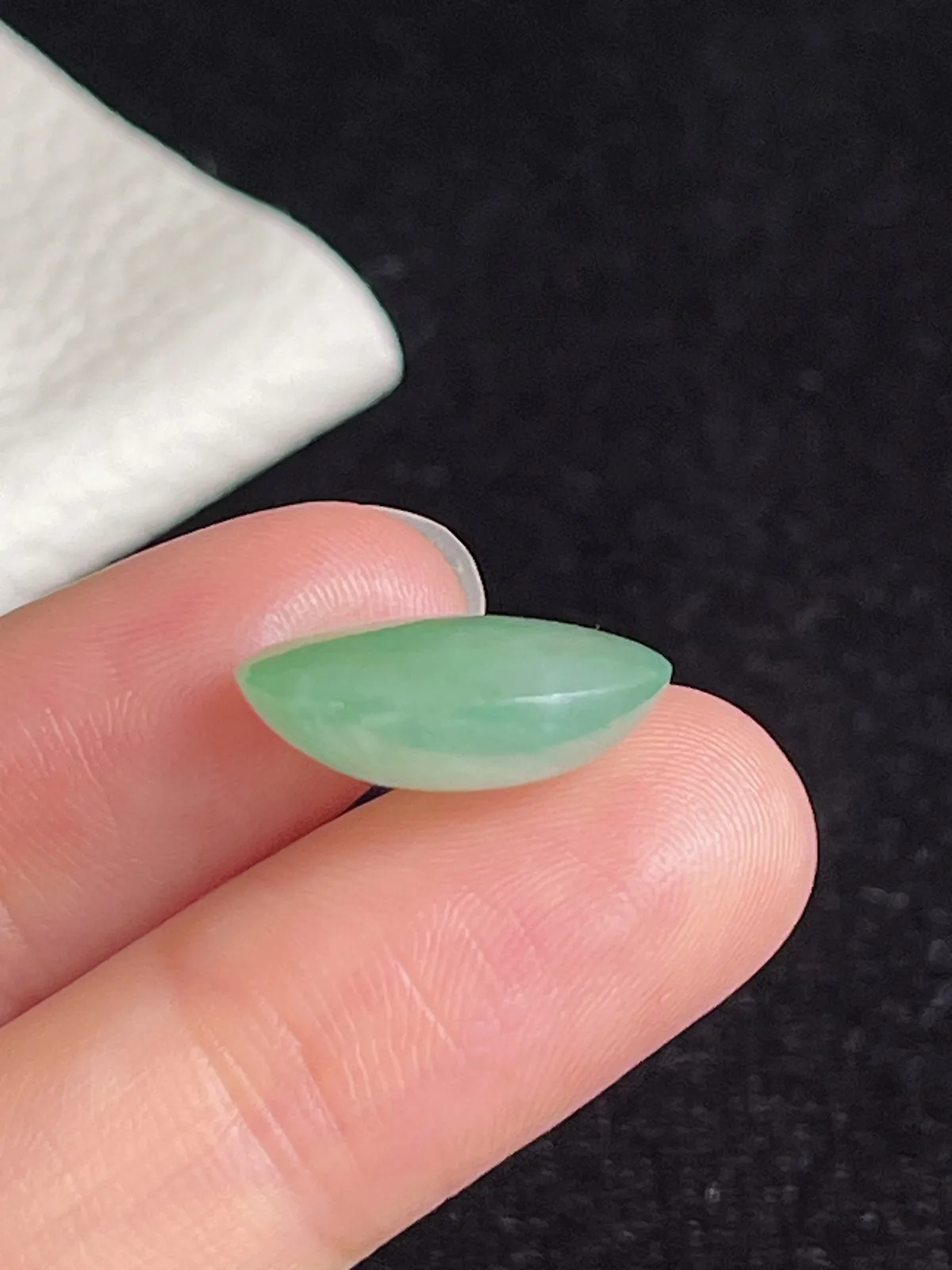 翡翠冰糯种浅绿色戒面