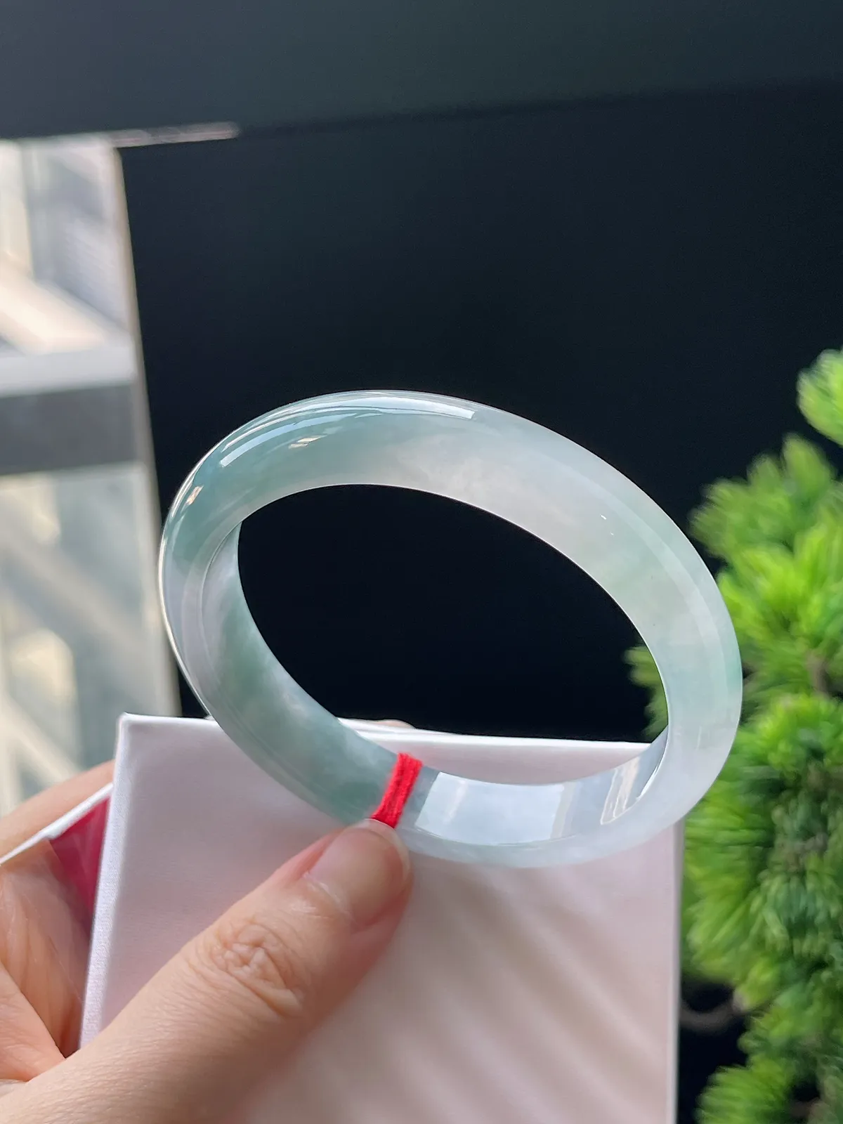 正圈57.2圈口，翡翠冰糯种飘花手镯