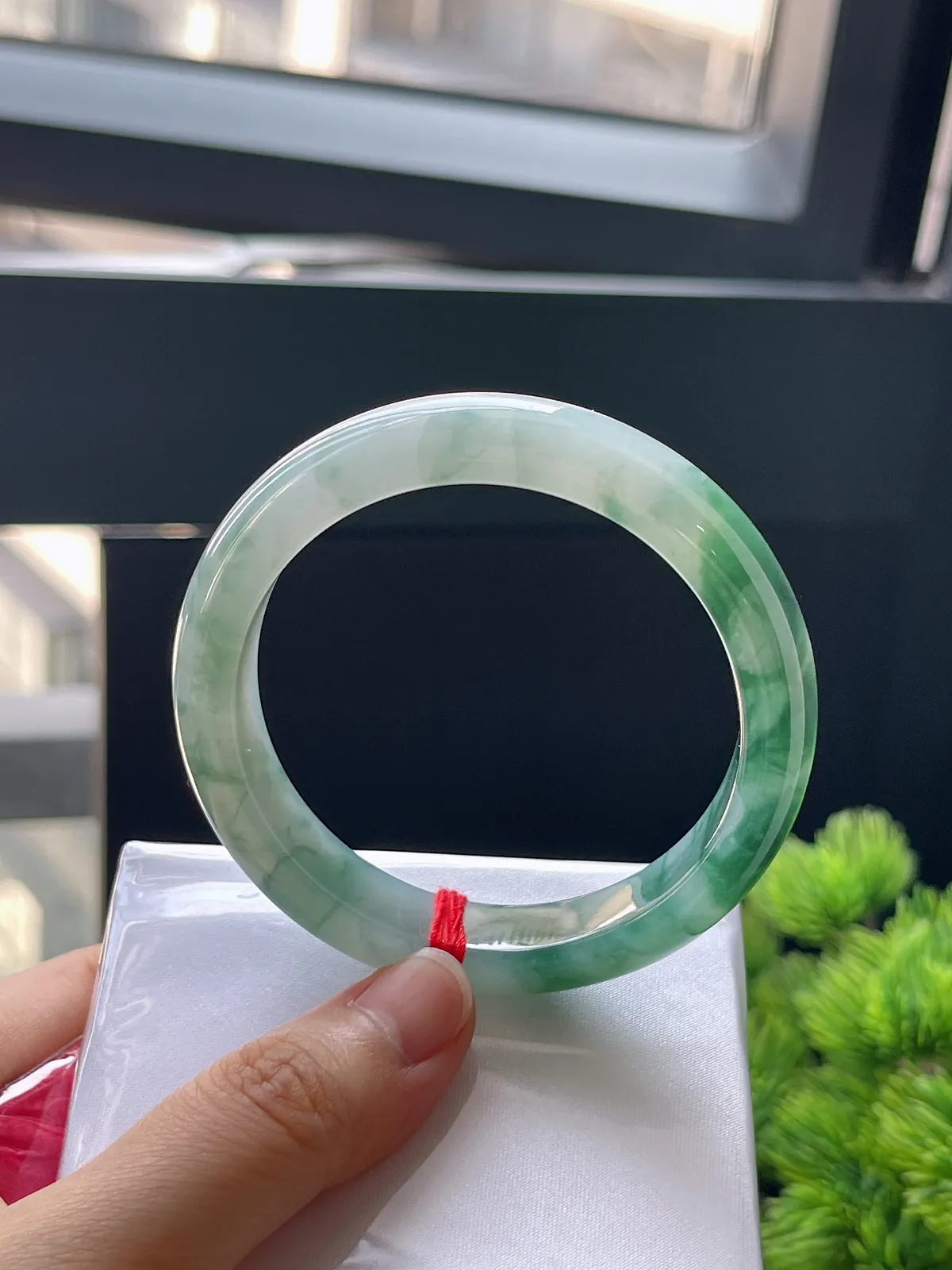 正圈54，翡翠糯化种飘花手镯