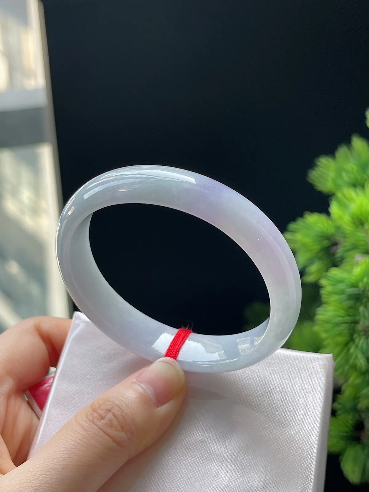 贵妃镯54圈口，翡翠春带彩手镯