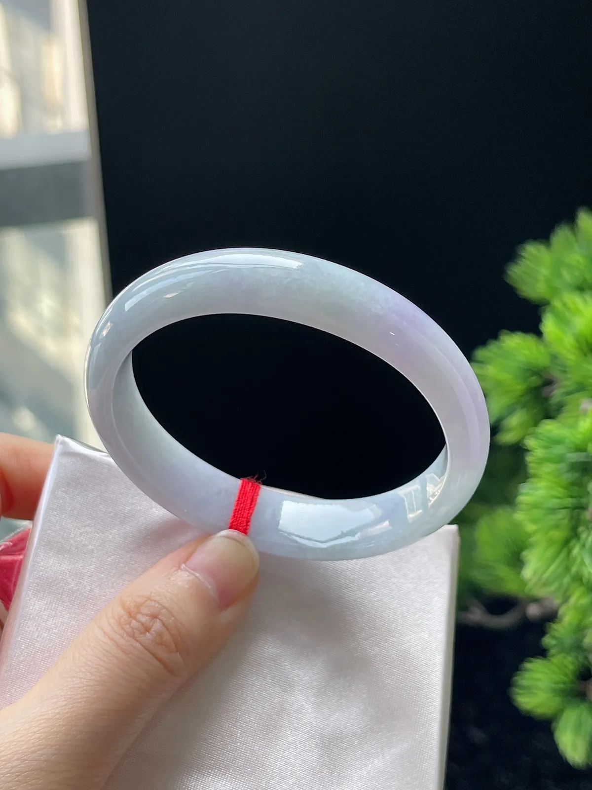 贵妃镯54圈口，翡翠春带彩手镯