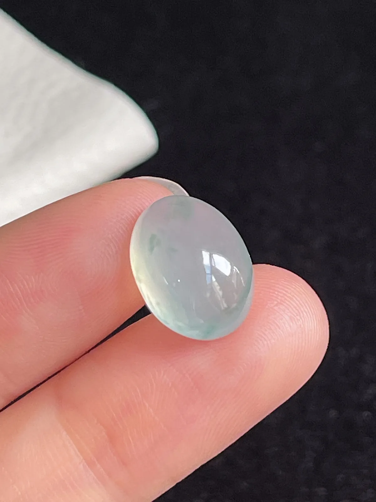 翡翠冰种飘花戒面