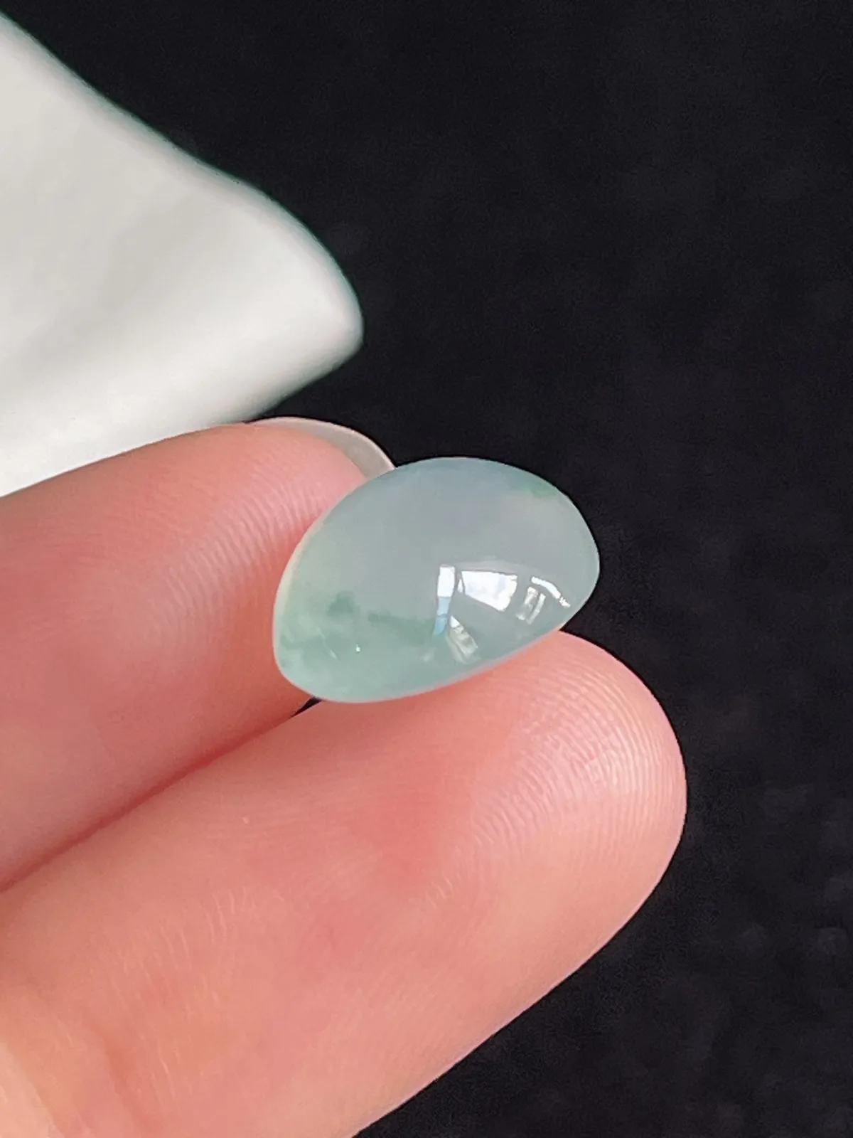 翡翠冰种飘花戒面