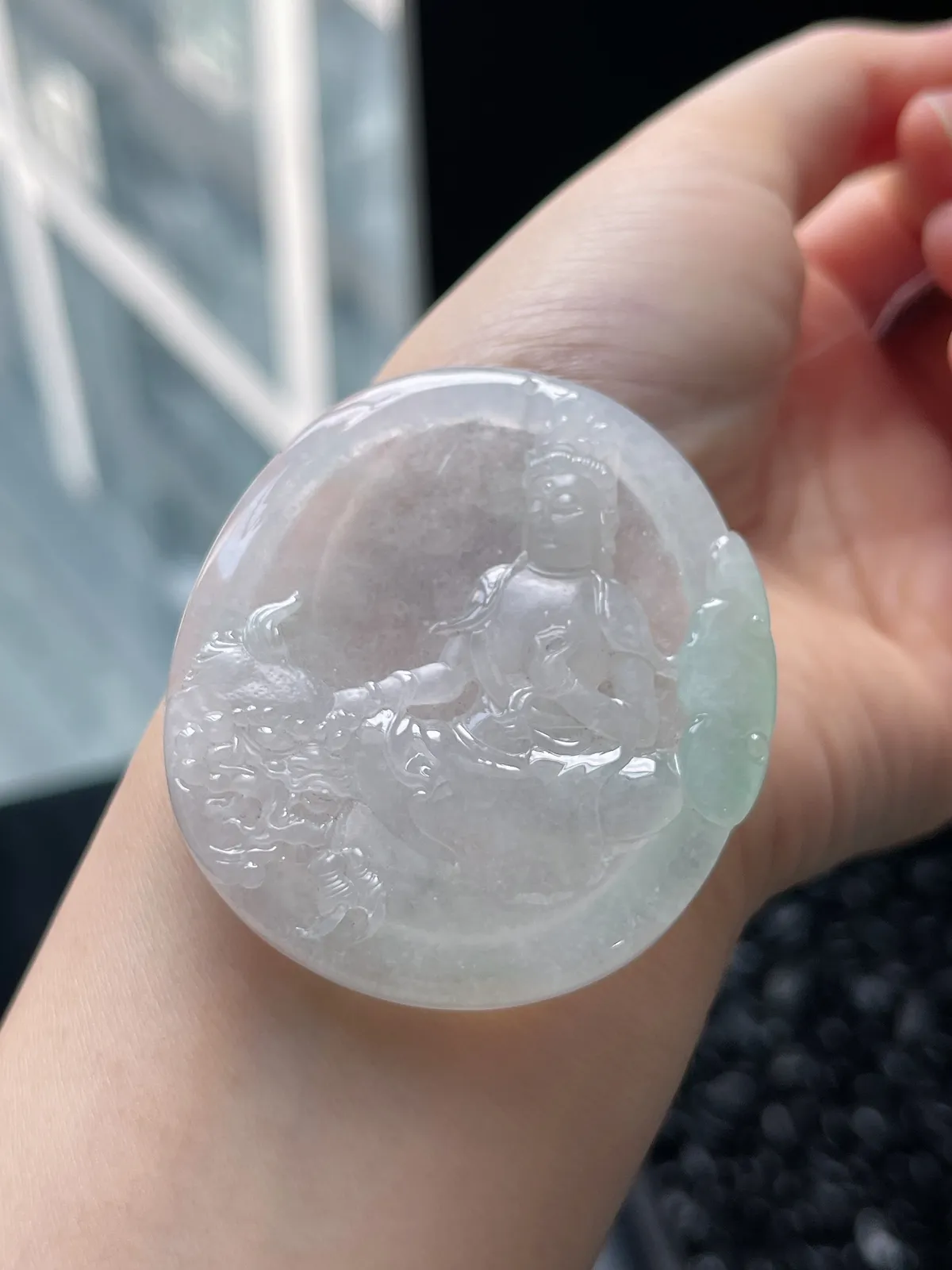 翡翠冰糯种白色挂坠