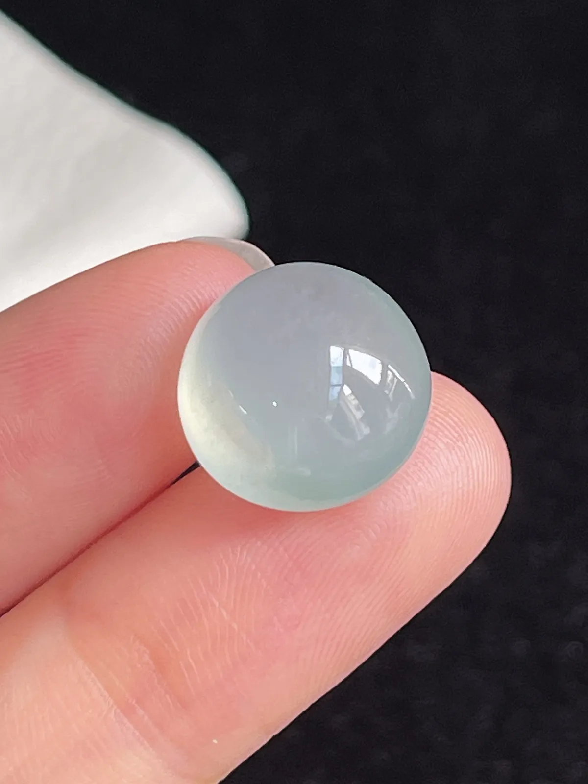 翡翠冰糯种淡绿色戒面