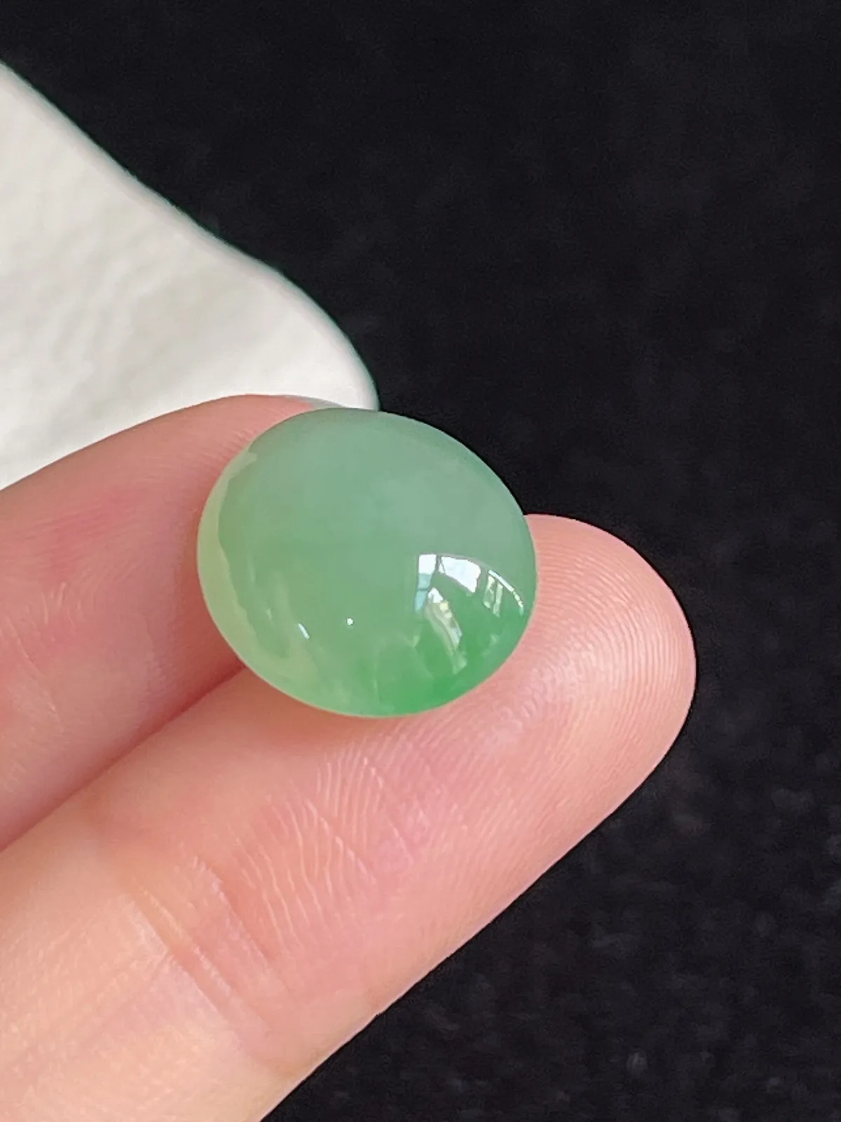 翡翠冰糯种浅绿色戒面