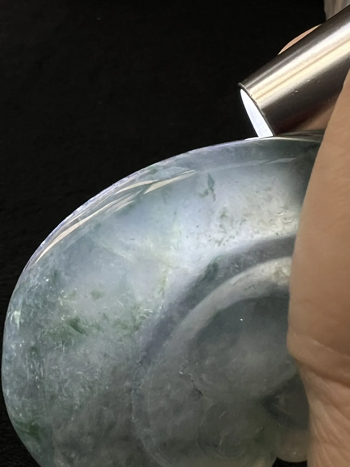 翡翠冰糯种飘花如意挂坠