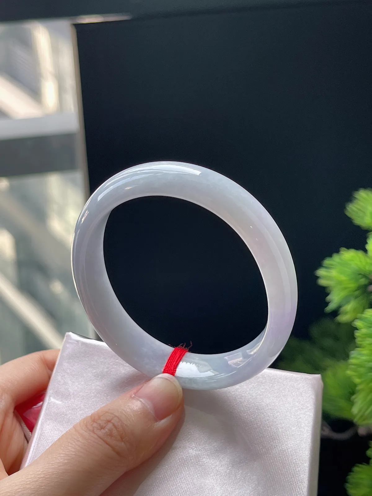 贵妃镯54圈口，翡翠春带彩手镯