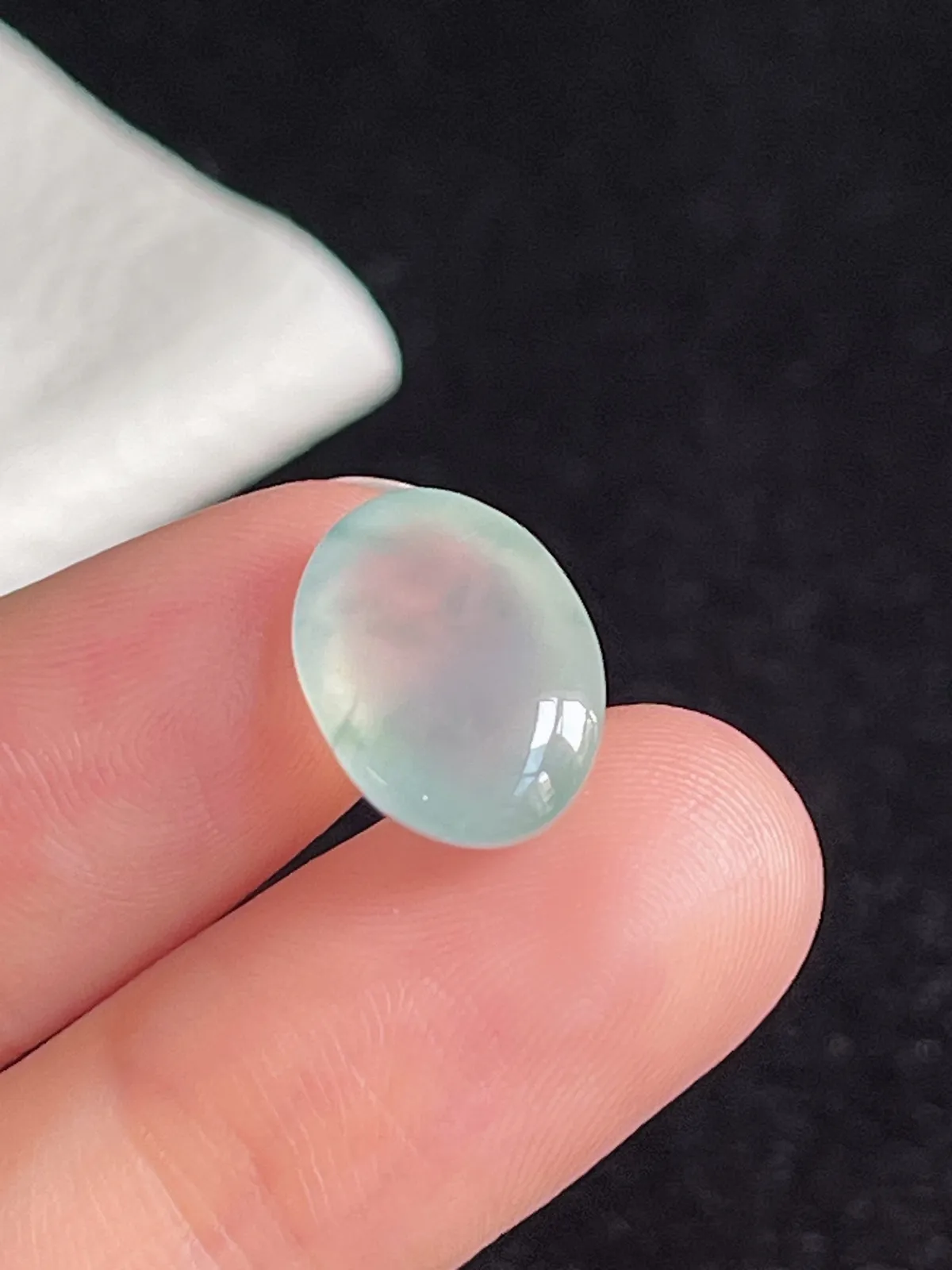 翡翠冰种飘花戒面