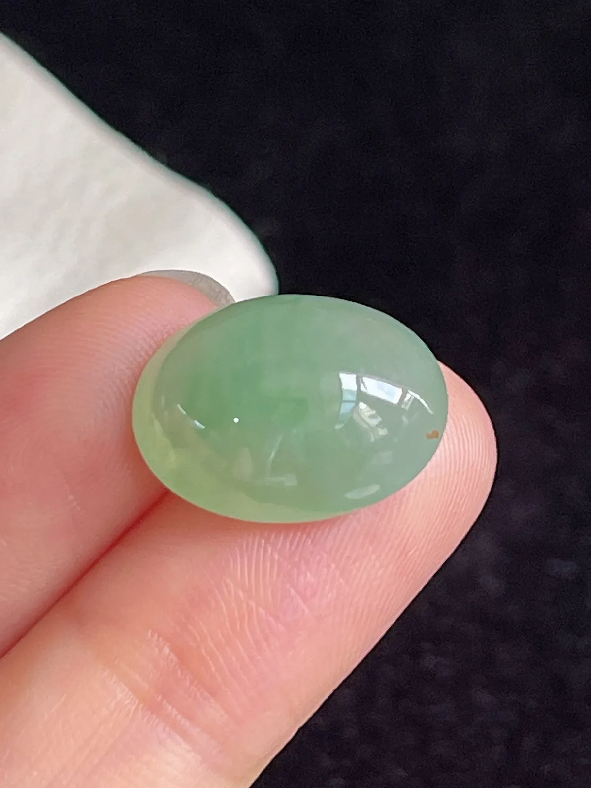 翡翠冰糯种浅绿色戒面