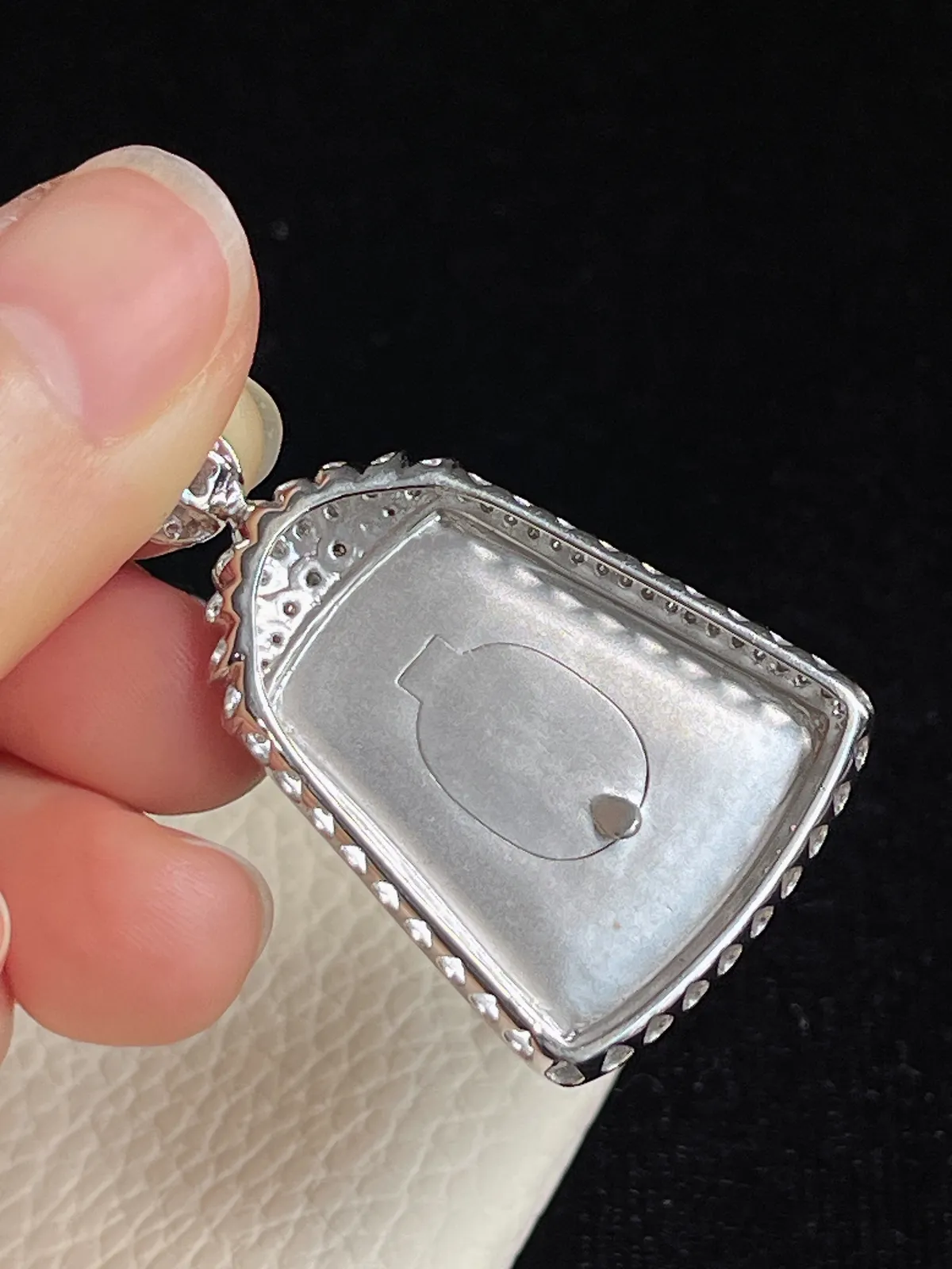 翡翠糯化种竹节挂坠，印记：G18K