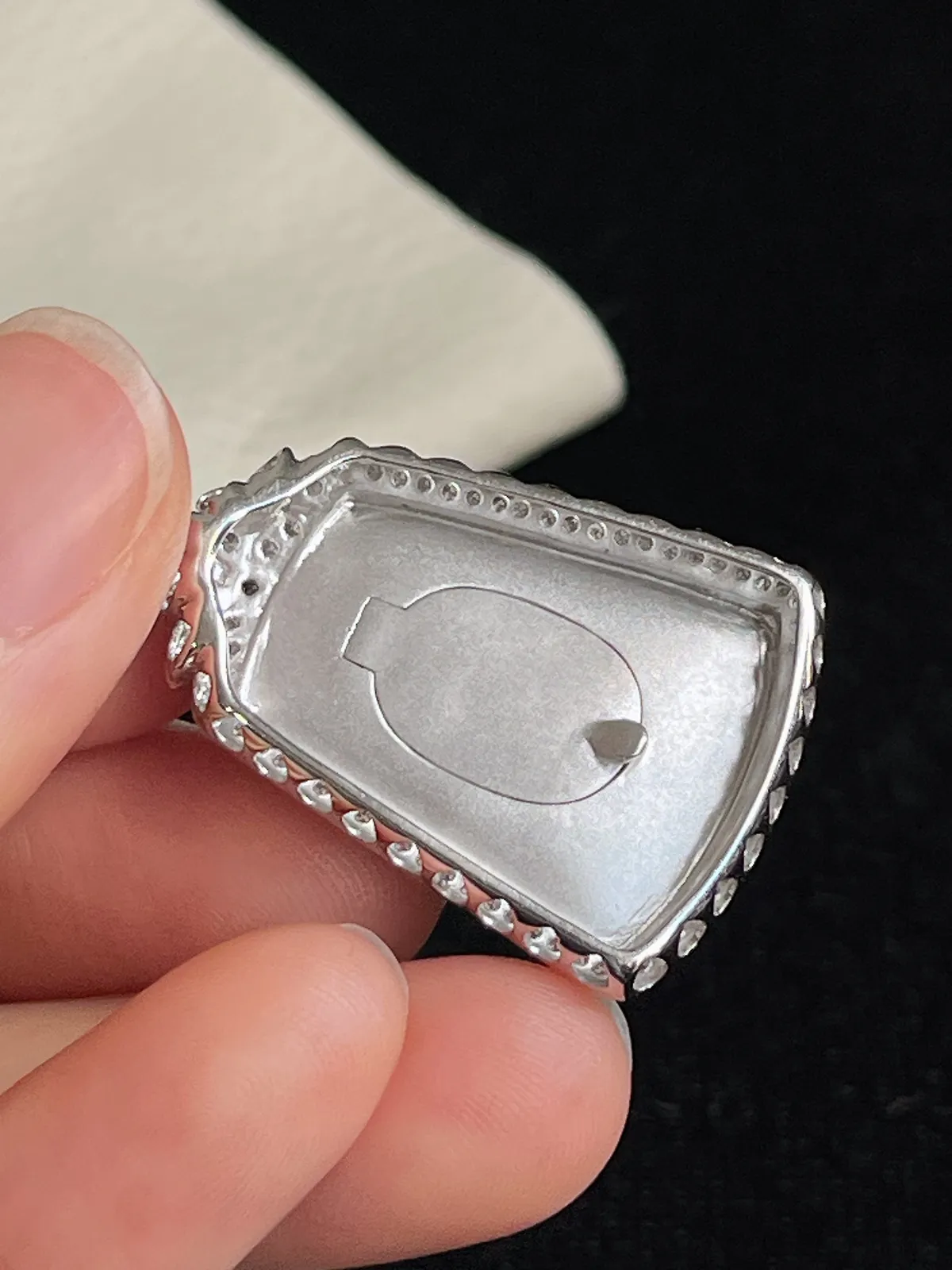 翡翠糯化种绿色节节高升竹节吊坠，印记：G18K,伴钻石