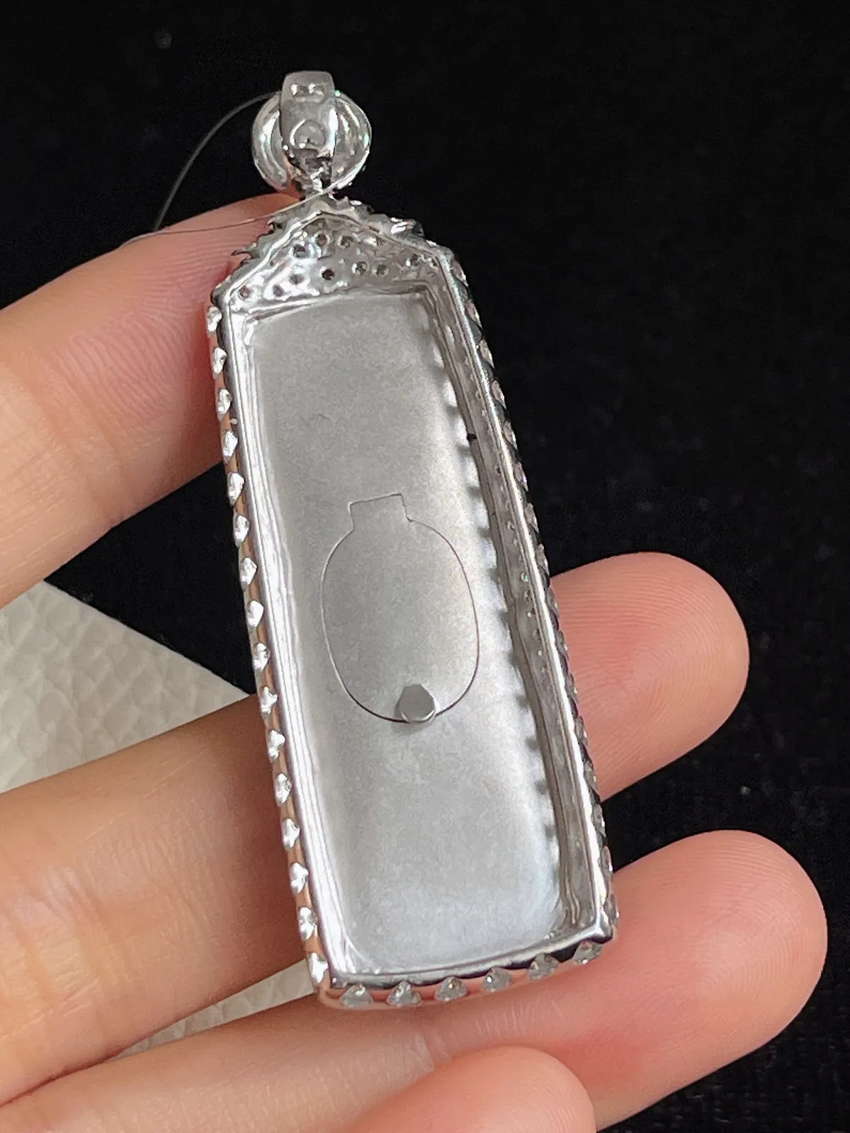 翡翠糯化种竹节挂坠，印记：G18K