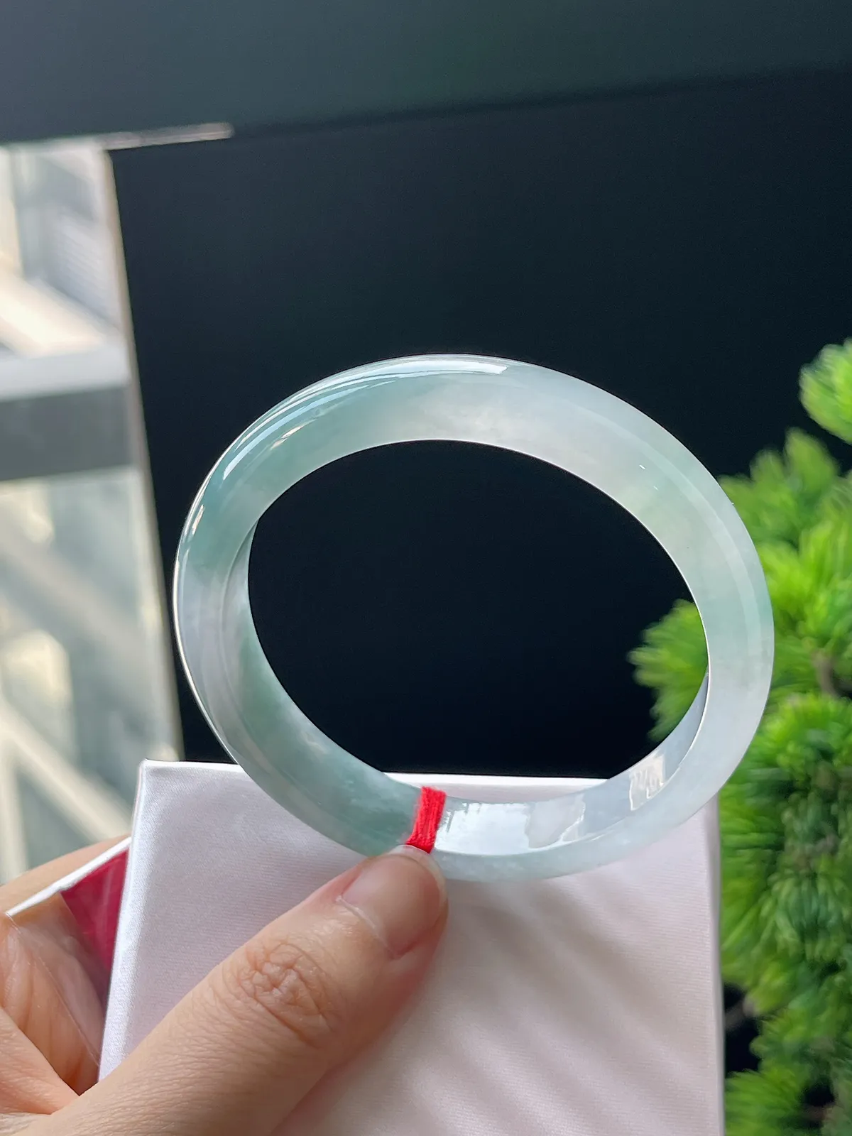 正圈57.2圈口，翡翠冰糯种飘花手镯