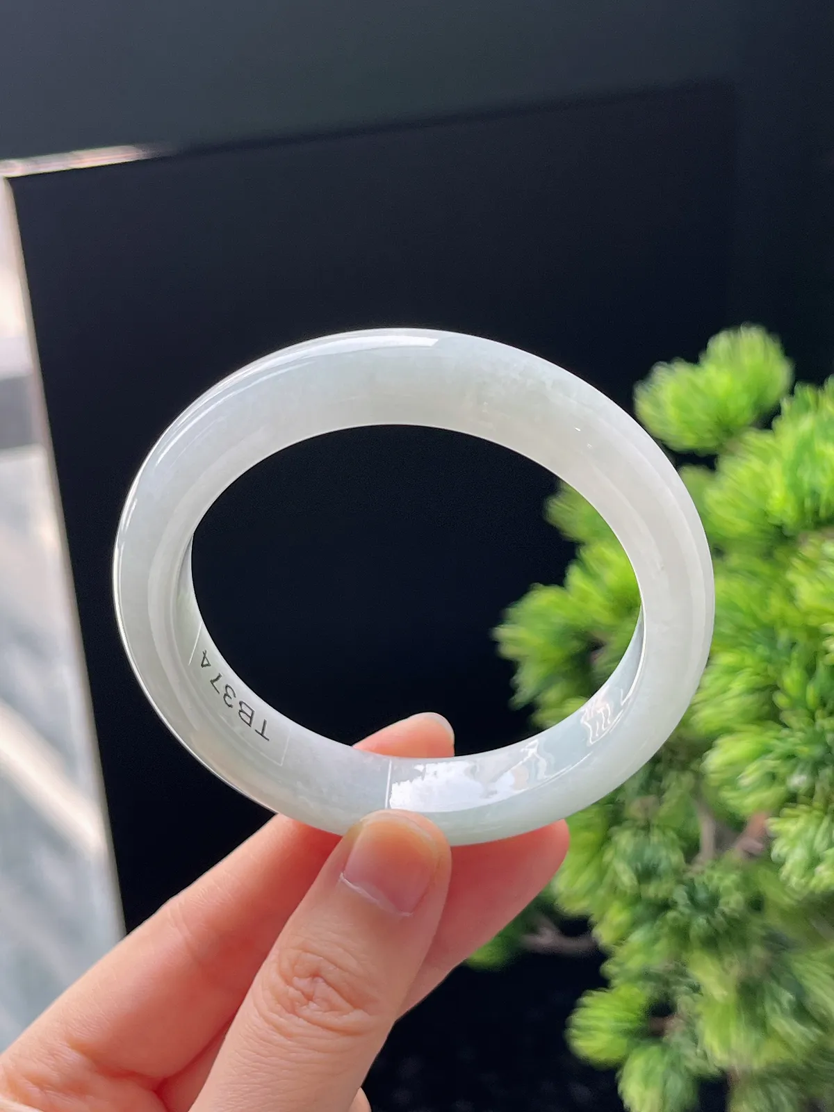 正圈55.2圈口，翡翠冰糯种白色手镯