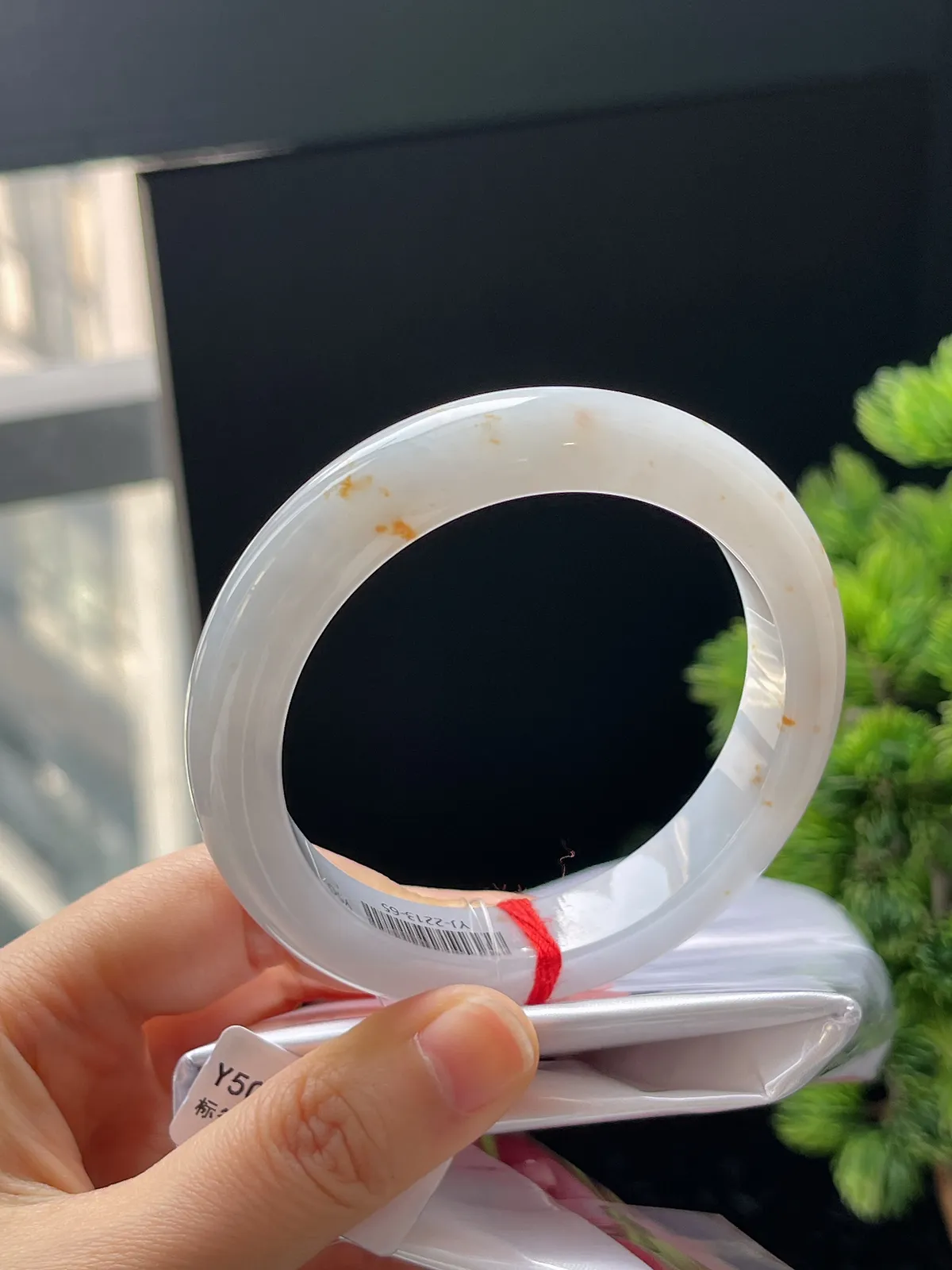 正圈56圈口，翡翠桂花肉糕手镯