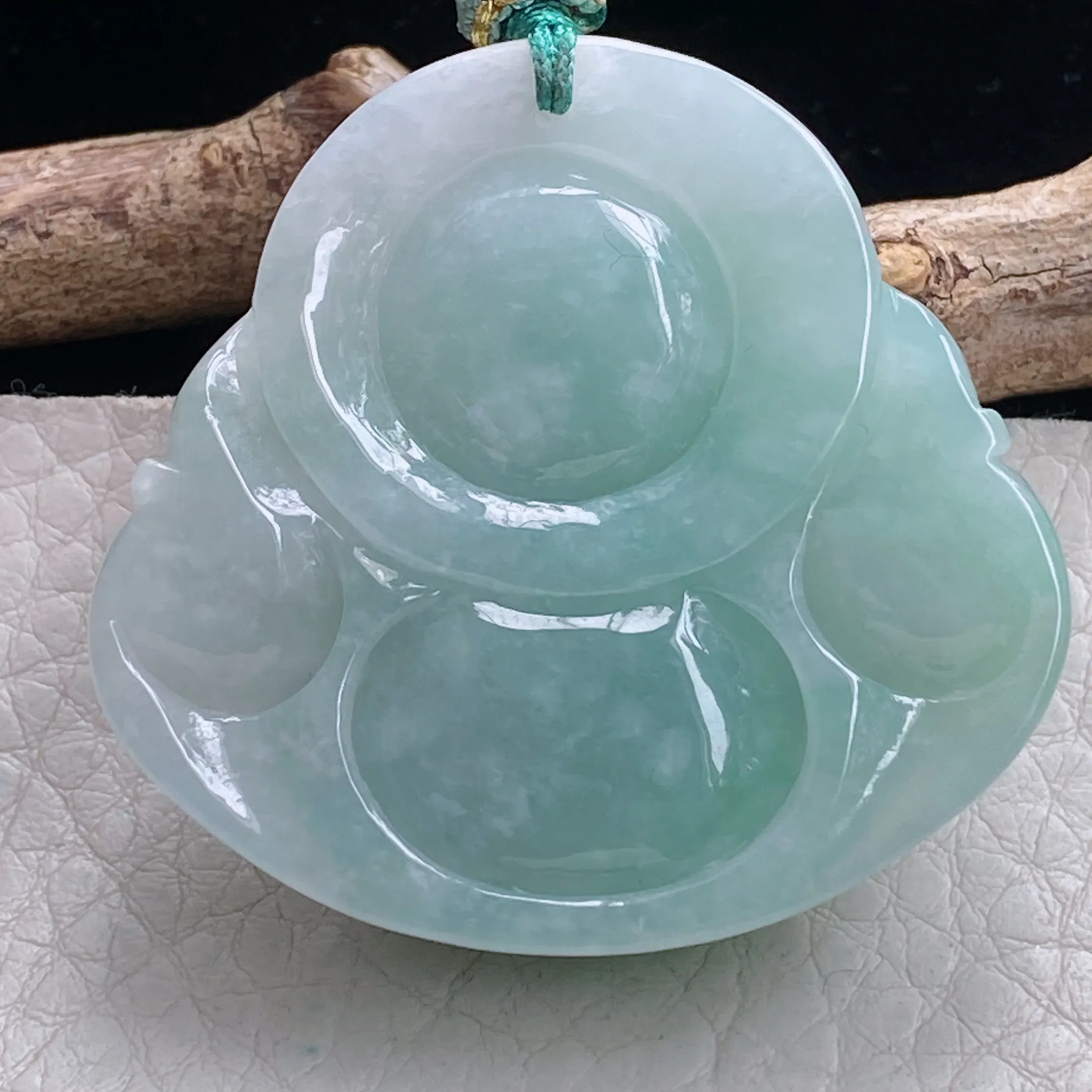 zen自然光42*43.5*12.5天然缅甸翡翠老种玉料大佛公 大肚佛吊坠