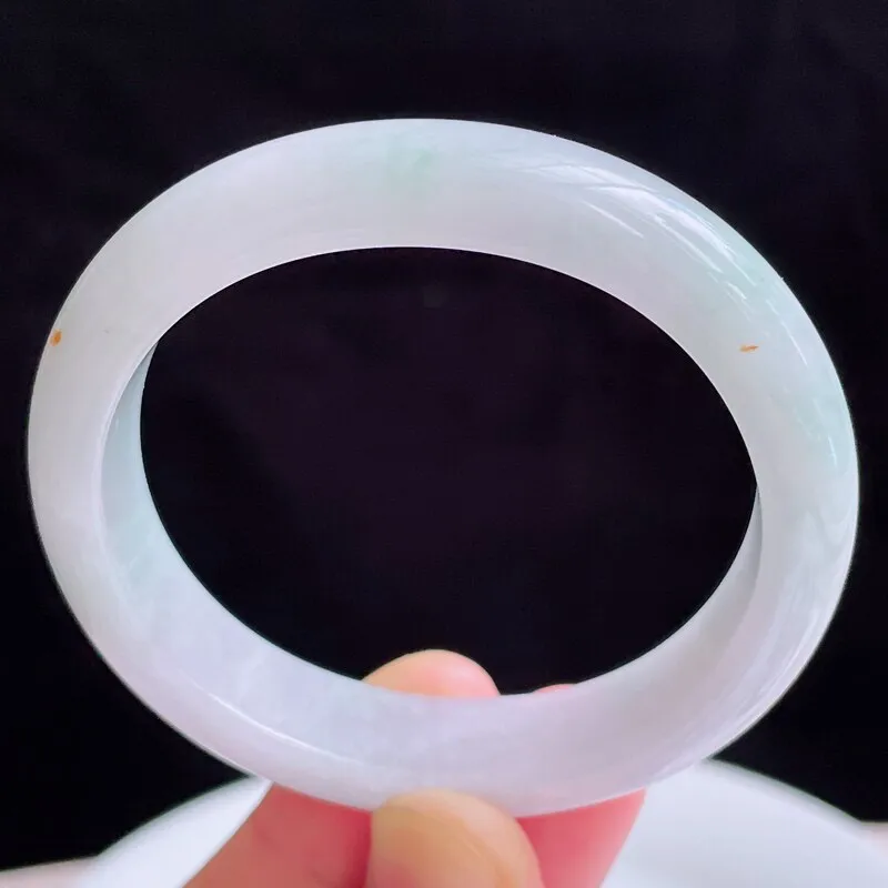 54圈贵妃天然翡翠A货手镯好种水春彩水润手镯48.40g