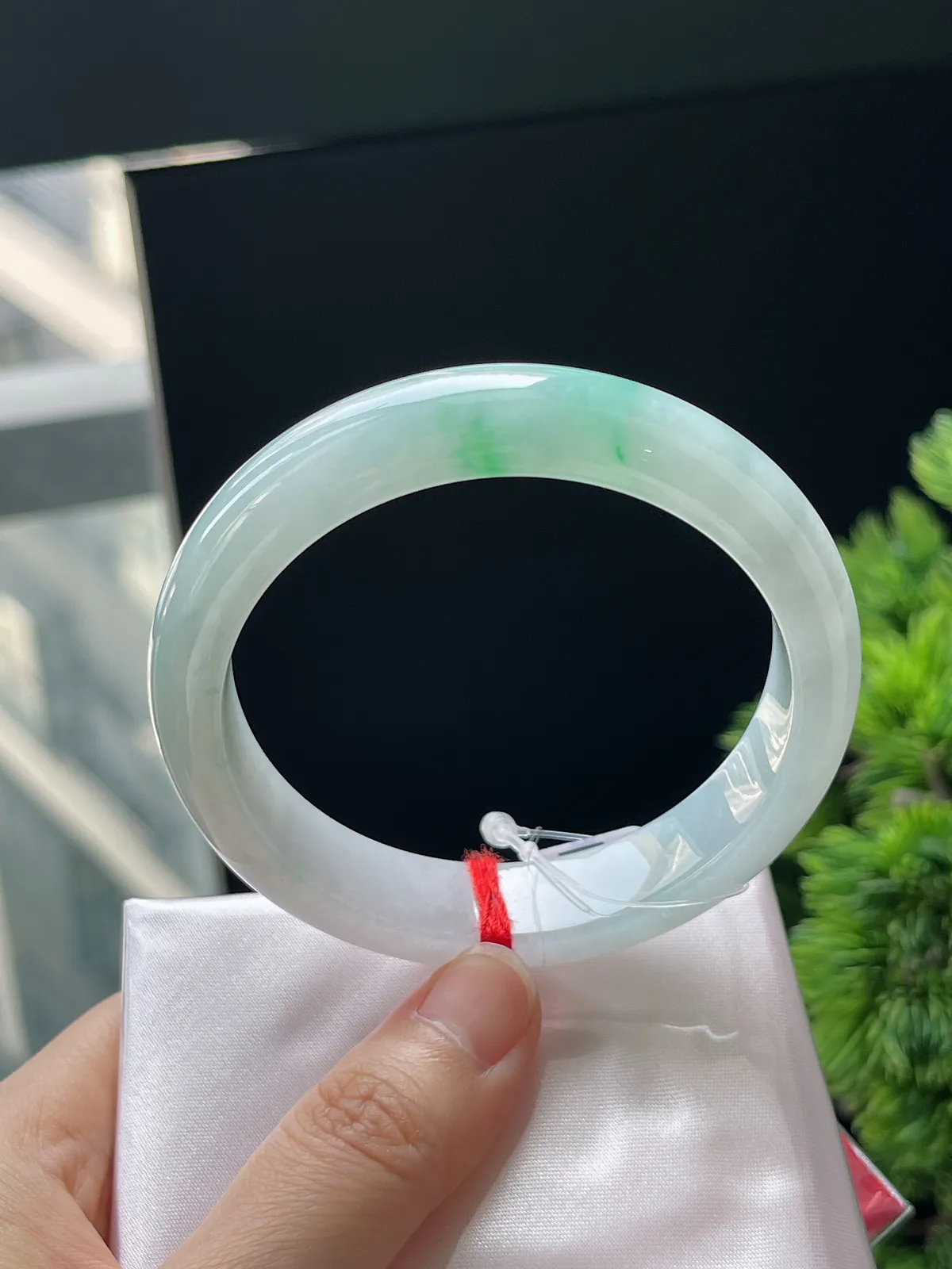 正圈57.2圈口，翡翠冰糯种飘花手镯