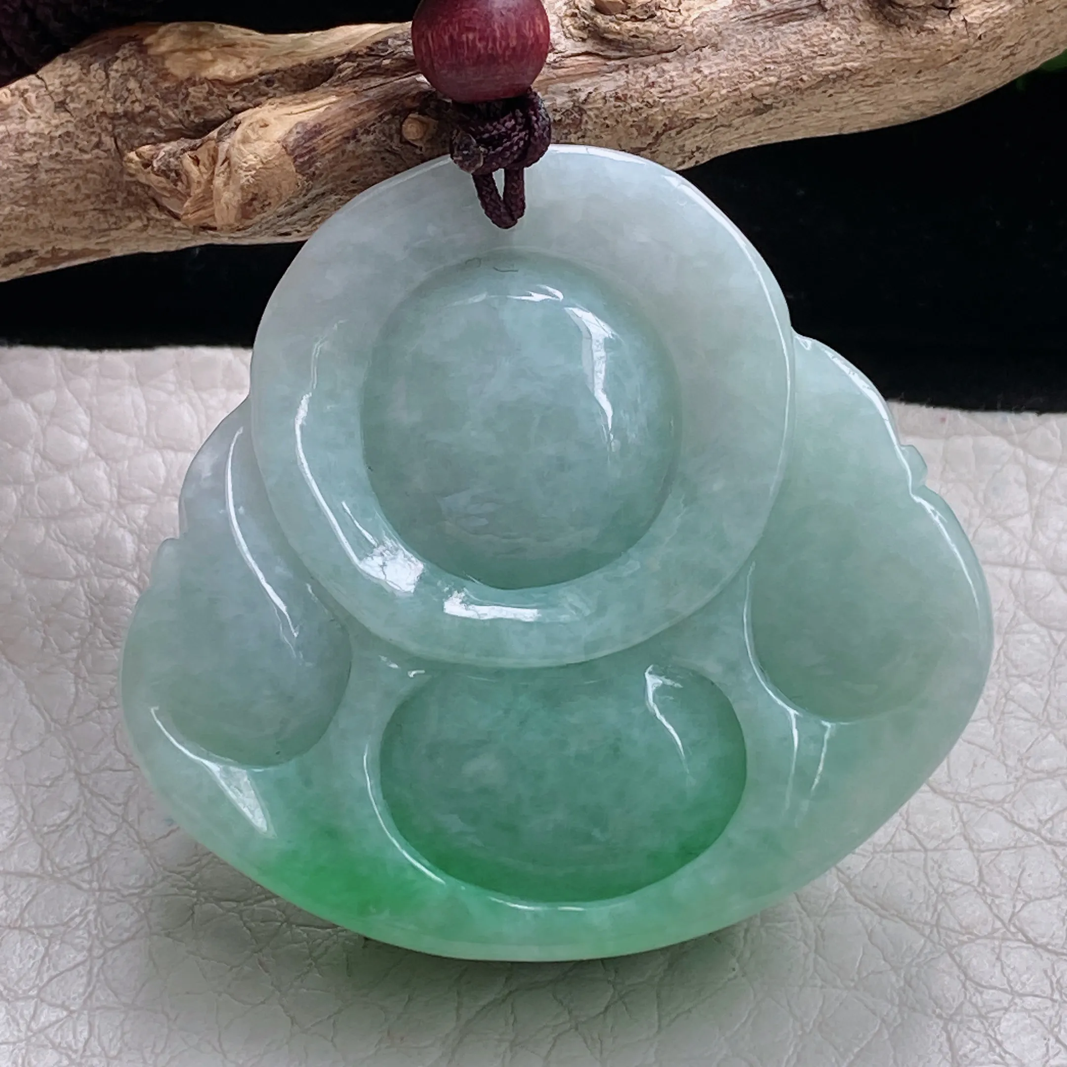 zen自然光41.5*43.8*14.5天然缅甸翡翠阳绿佛公 大肚开心佛玉吊坠