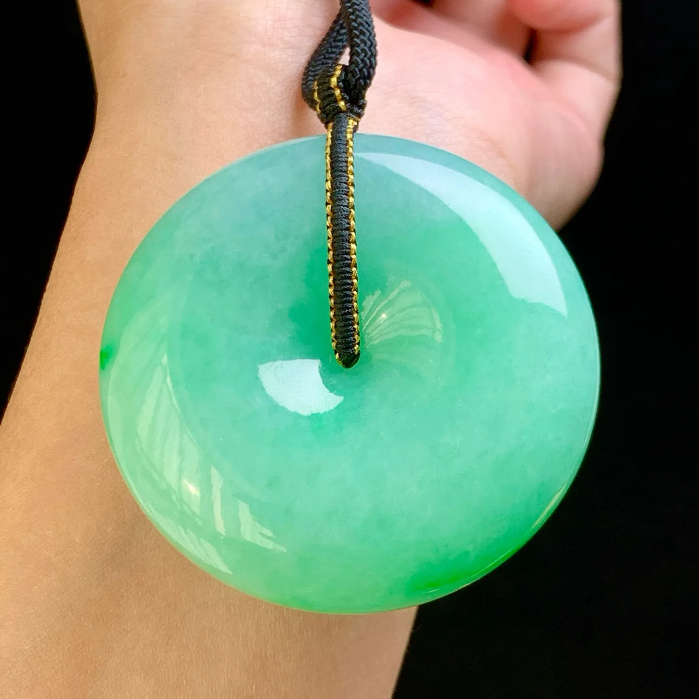 冰满绿超大平安扣