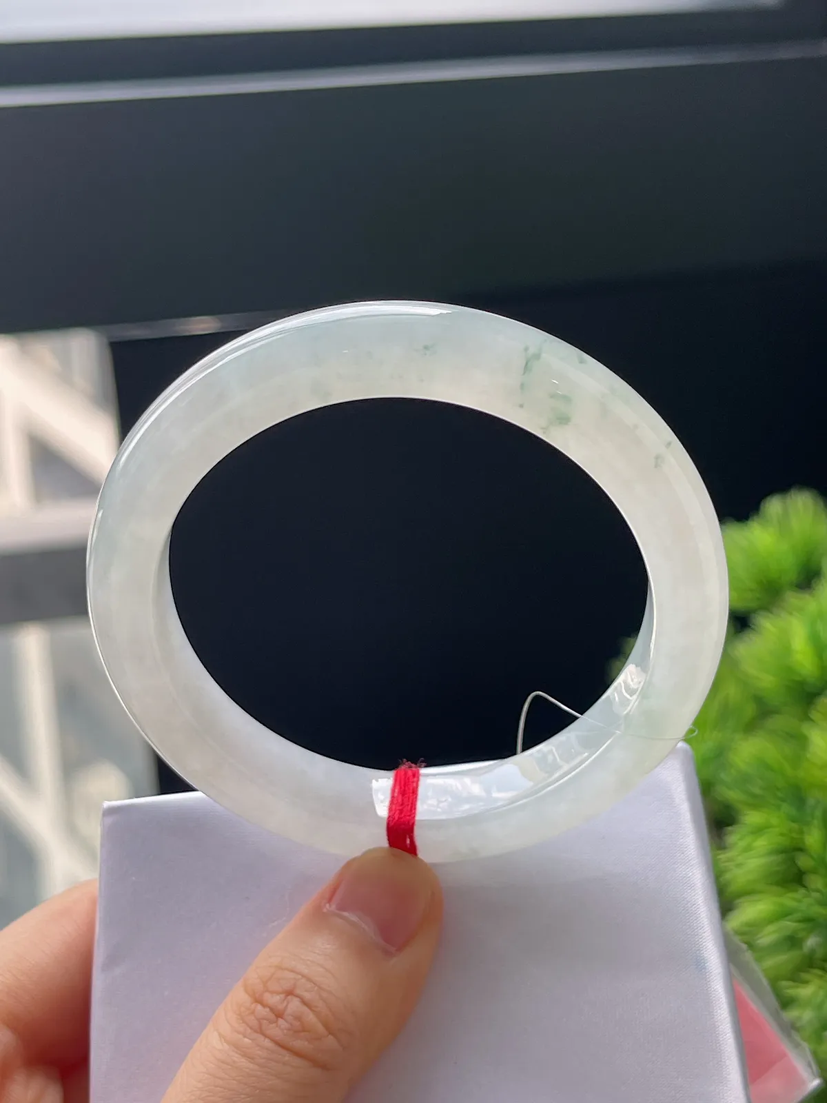 正圈55，翡翠冰糯种飘花手镯