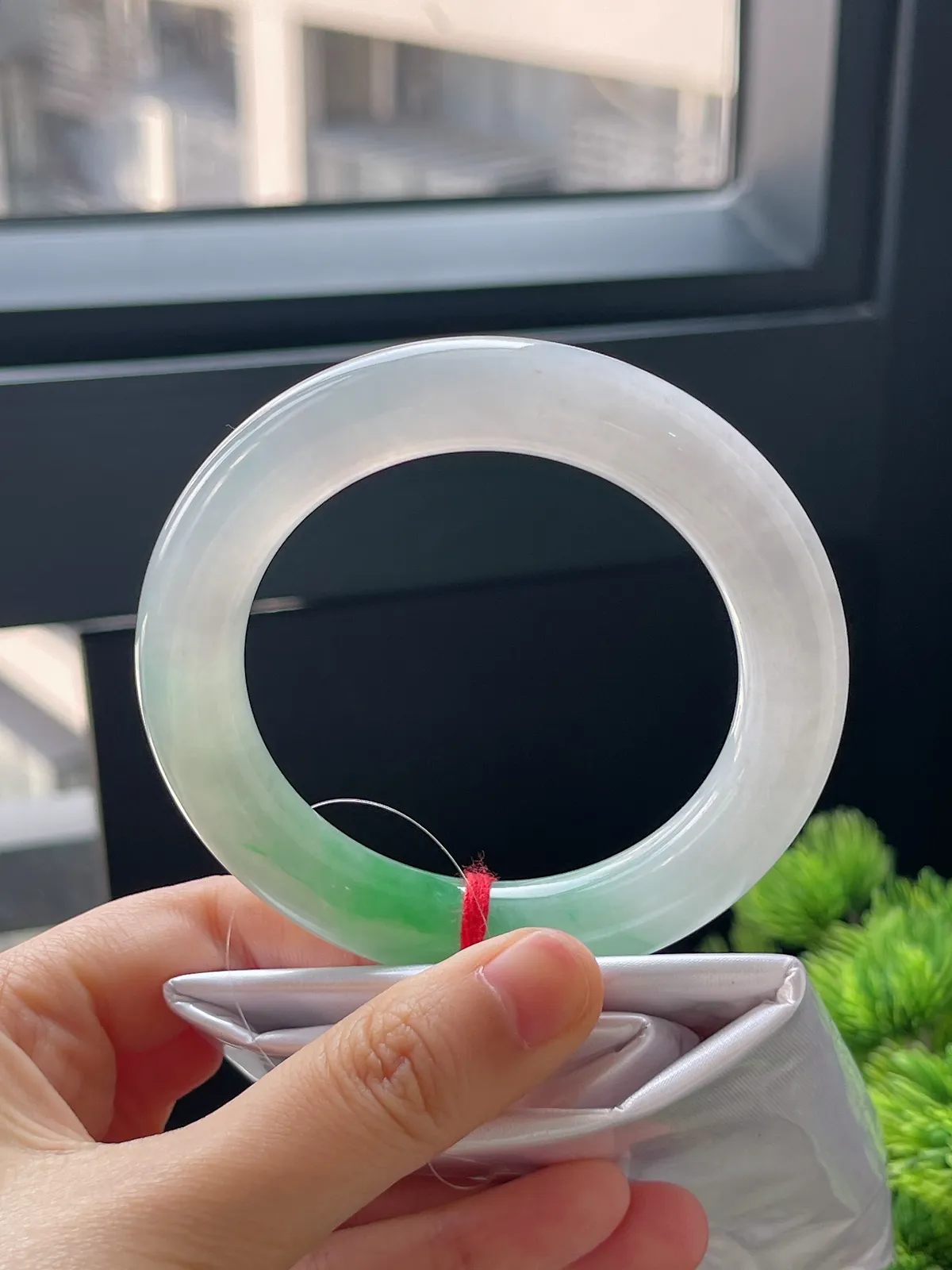 圆条55.4，翡翠冰糯种飘花手镯