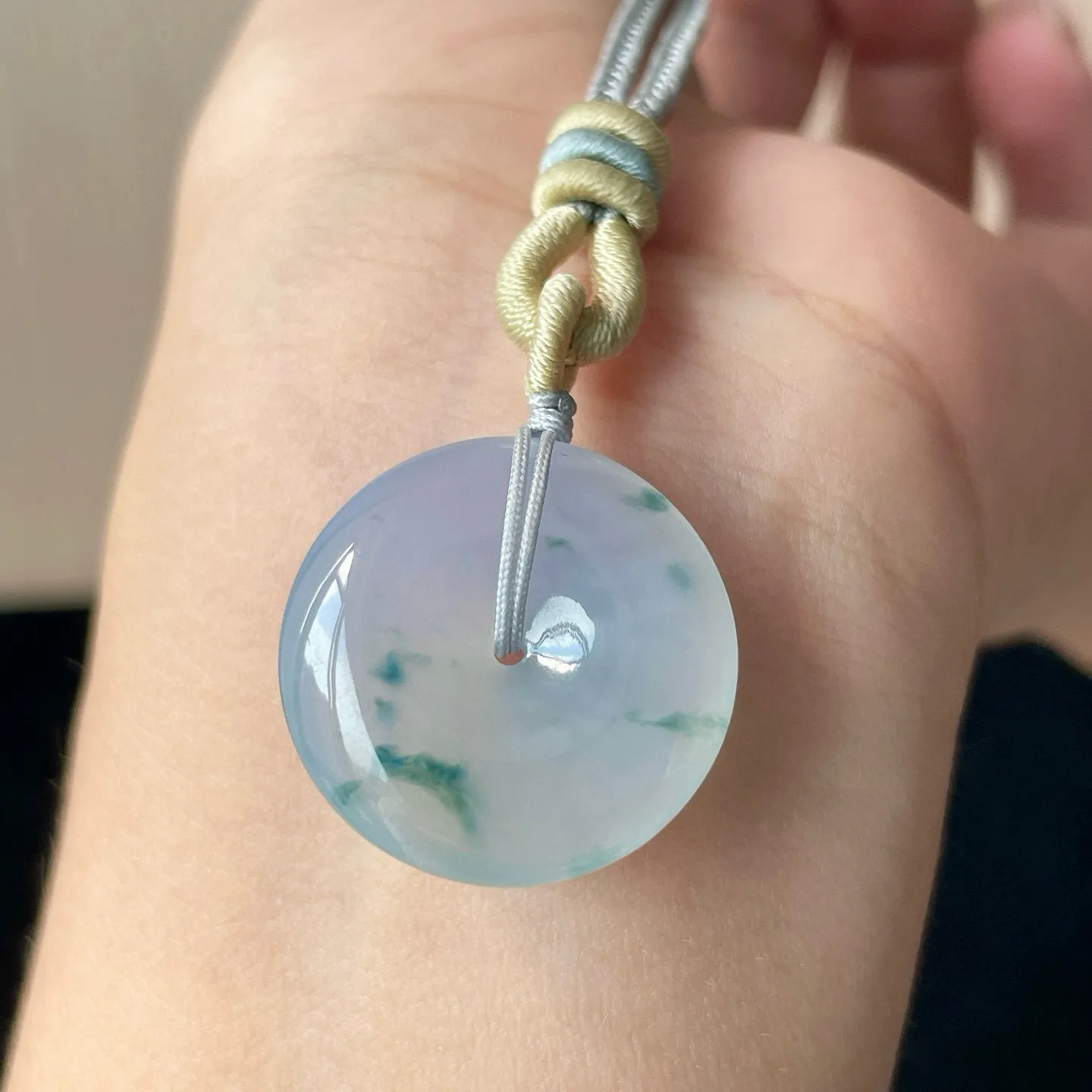 高冰种莫奈花园平安扣