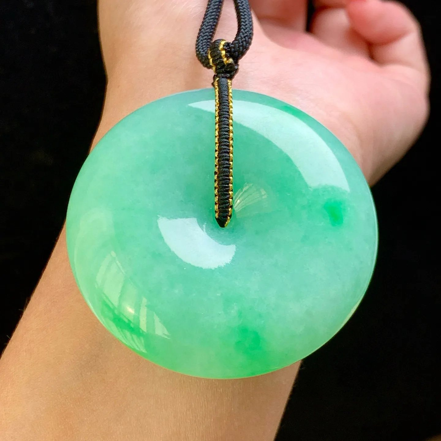 冰满绿超大平安扣