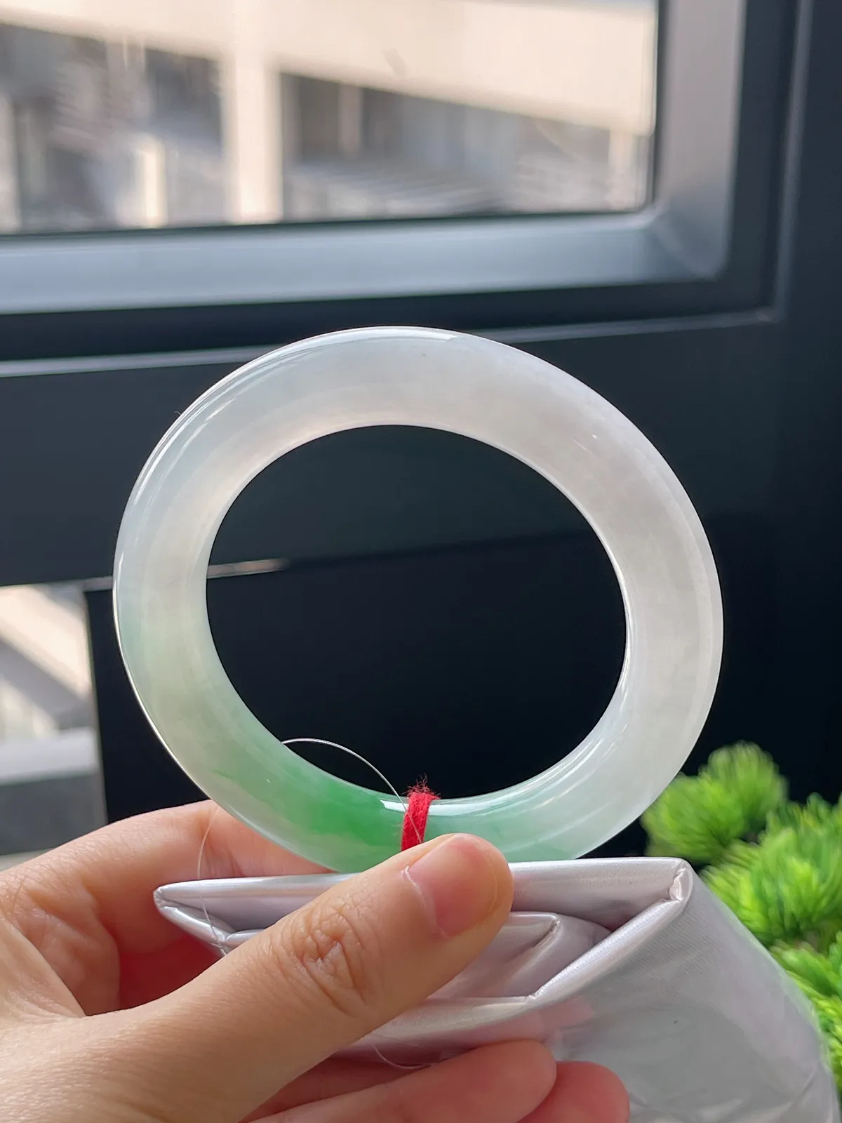 圆条55.4，翡翠冰糯种飘花手镯