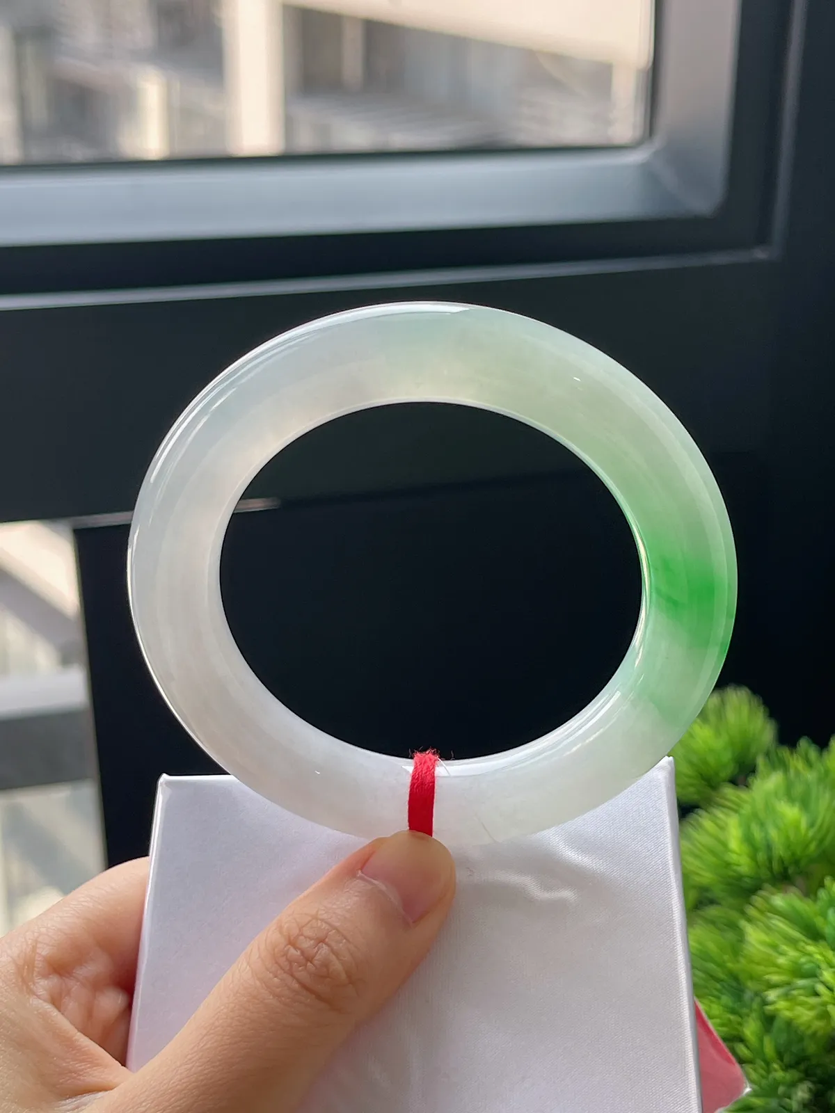 圆条55.4，翡翠冰糯种飘花手镯