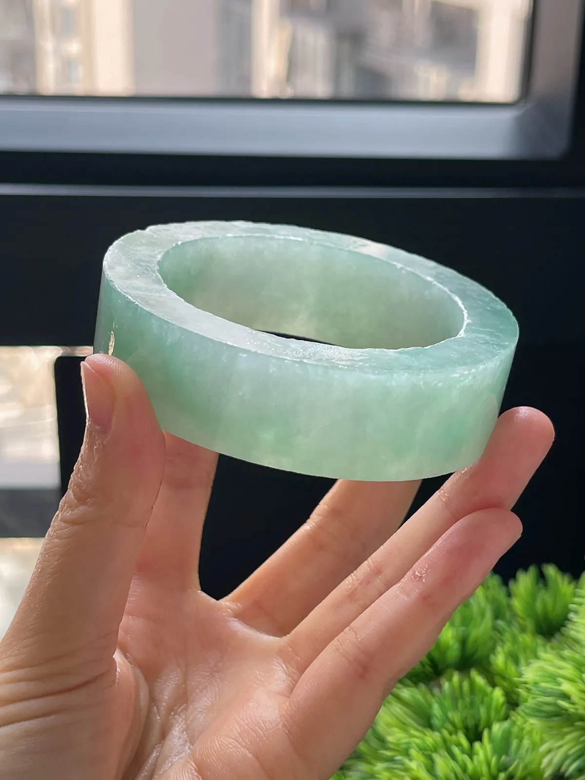 翡翠毛坯，⭕️正圈最大做60，圆条最大做56；最小做56.2