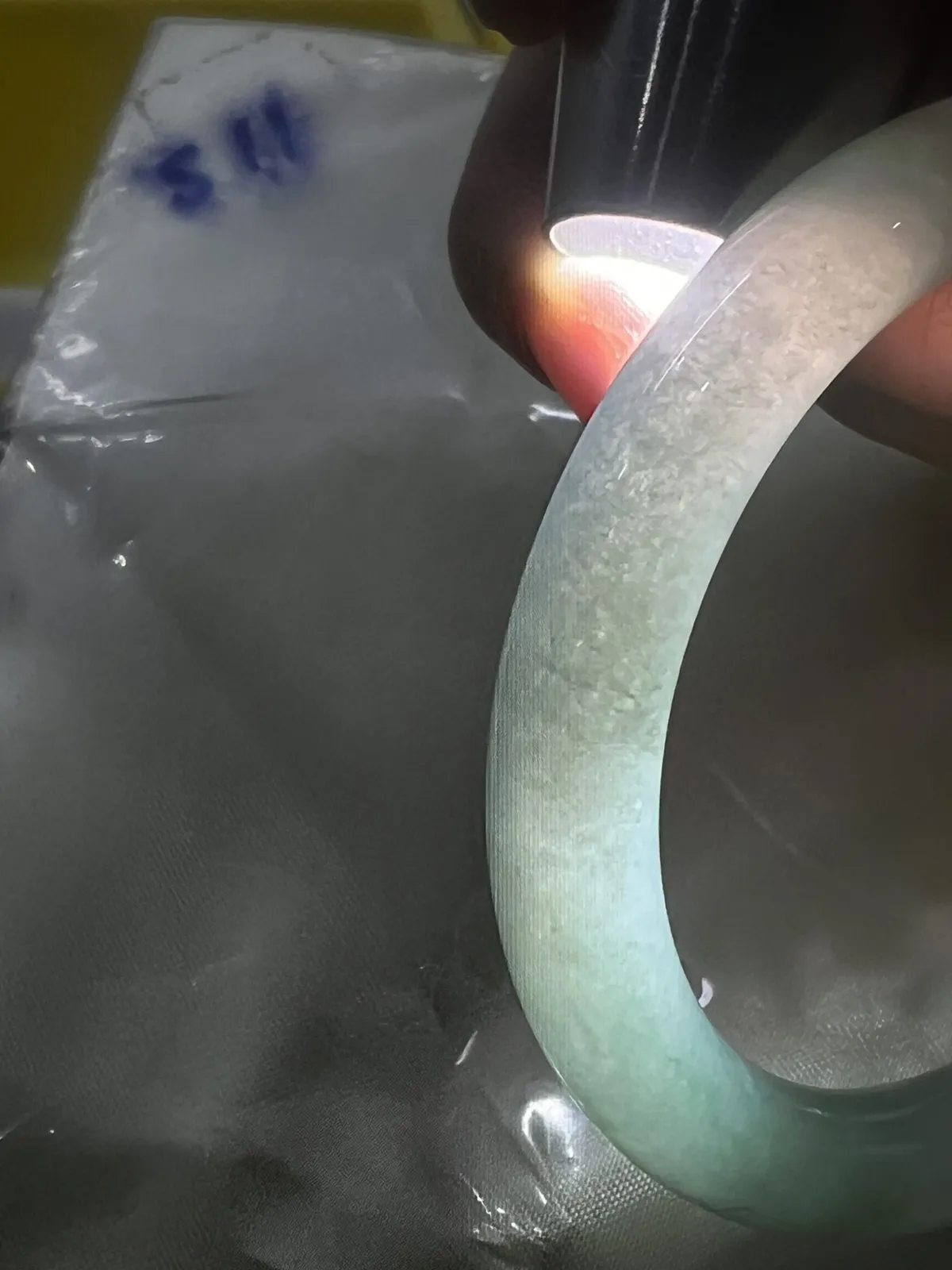 圆条51，翡翠冰糯种飘花手镯