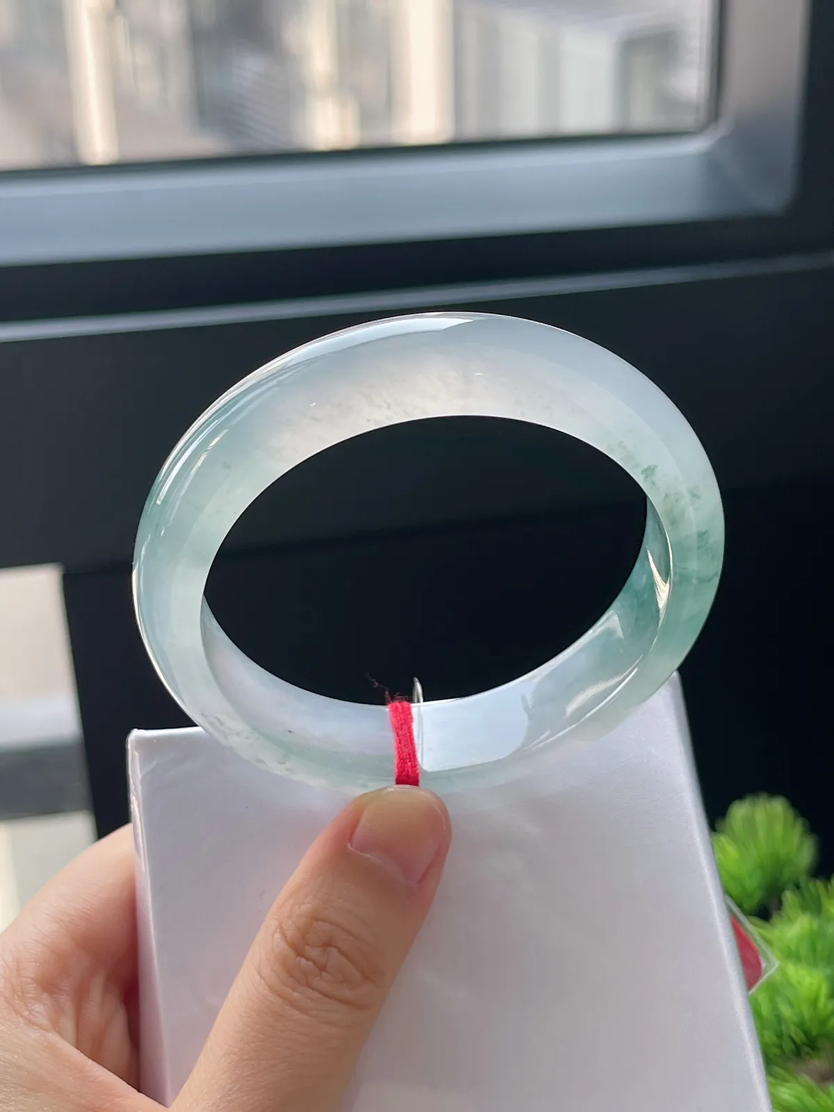 正圈55，翡翠冰种飘花手镯