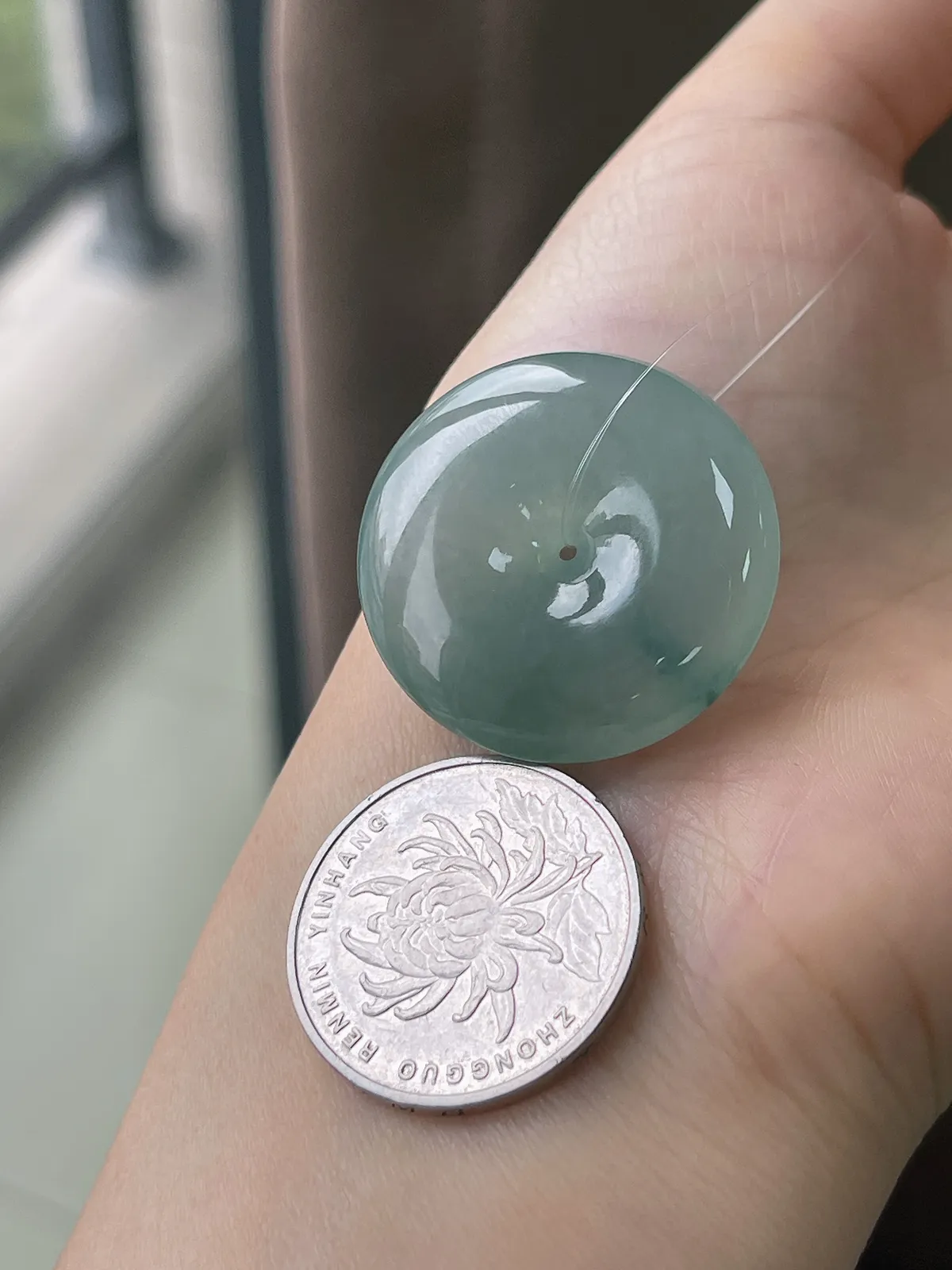 翡翠冰糯种绿色平安扣