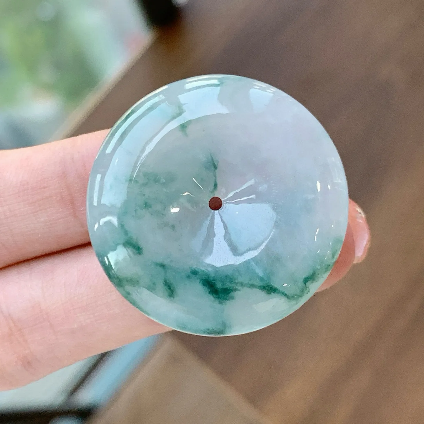 🪷高冰飘花大平安扣