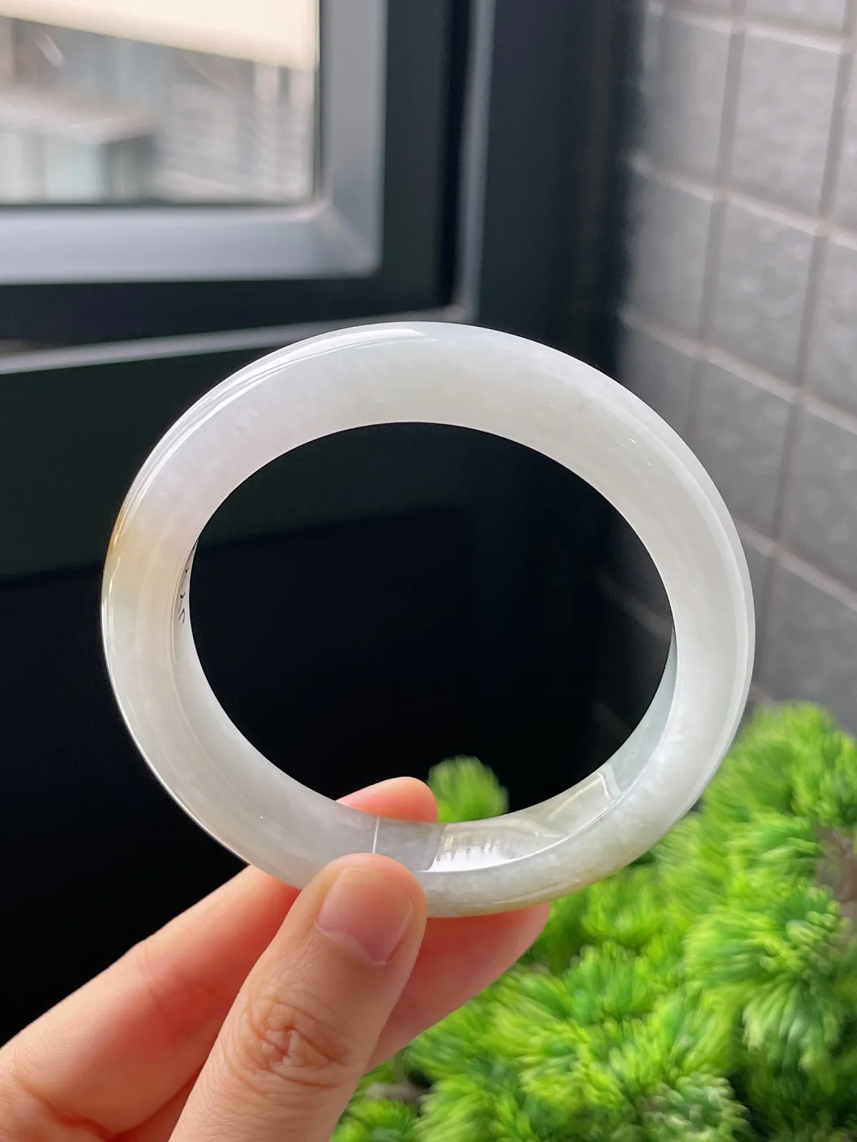 正圈58.6圈口，翡翠冰糯种黄色手镯