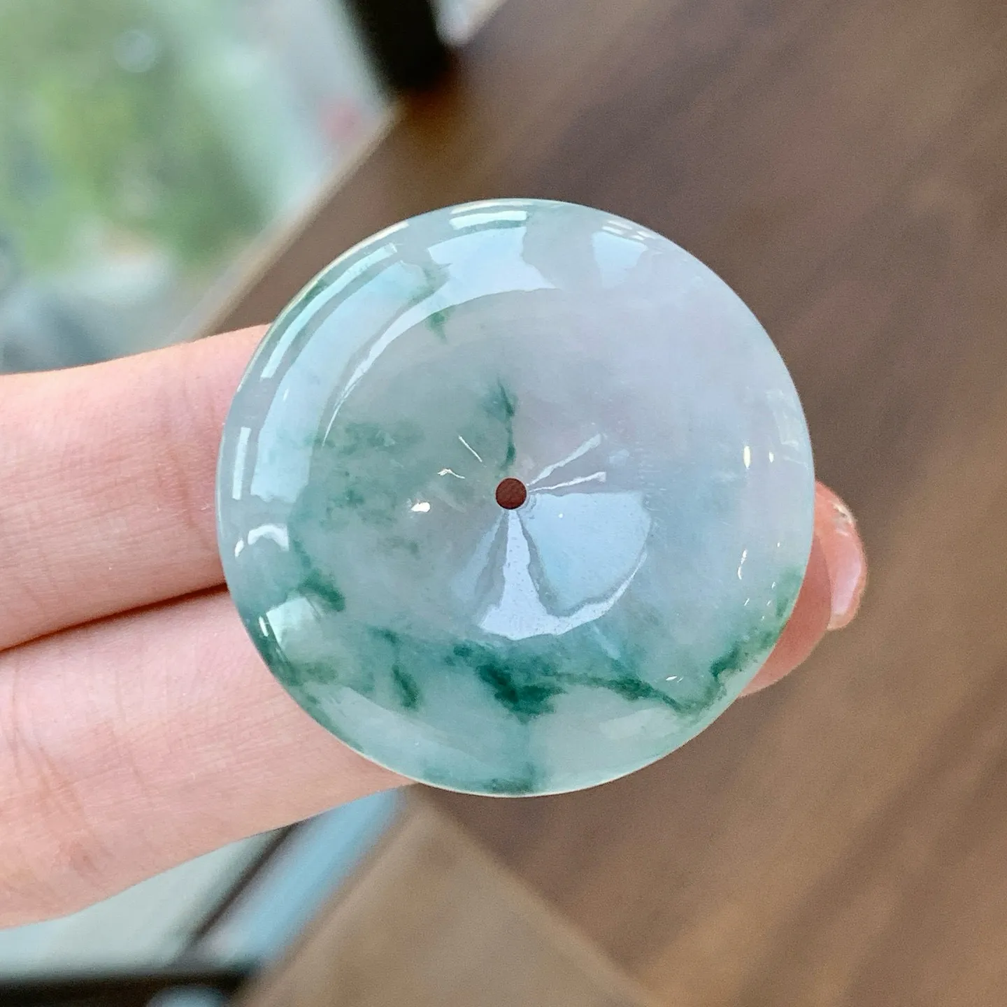 🪷高冰飘花大平安扣