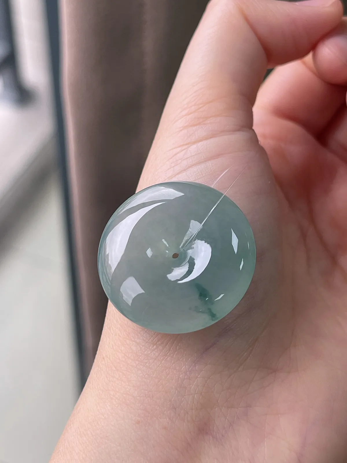 翡翠冰糯种绿色平安扣