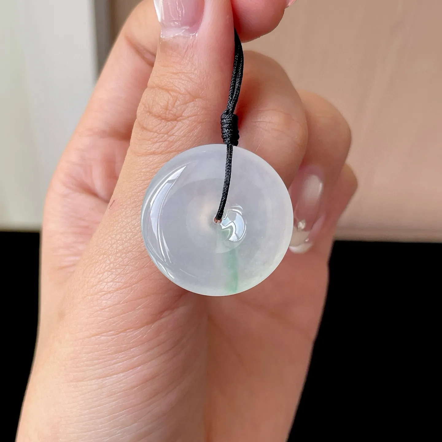 高冰飘绿平安扣