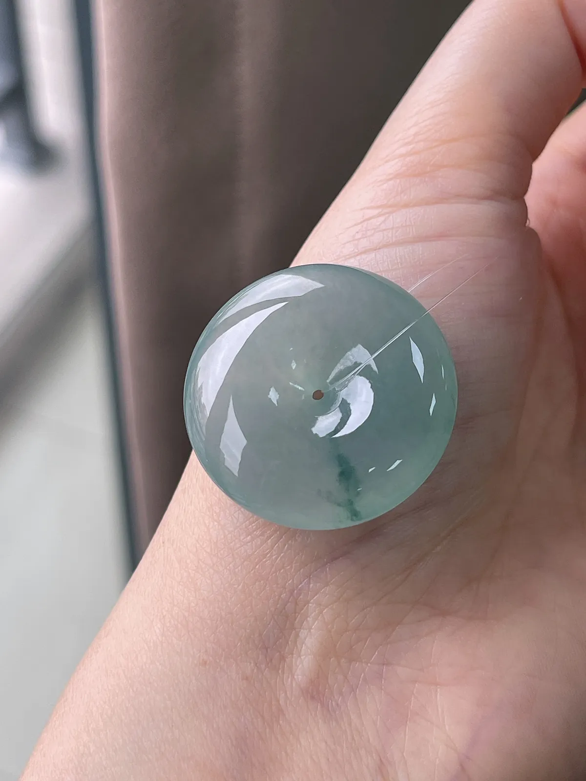 翡翠冰糯种绿色平安扣