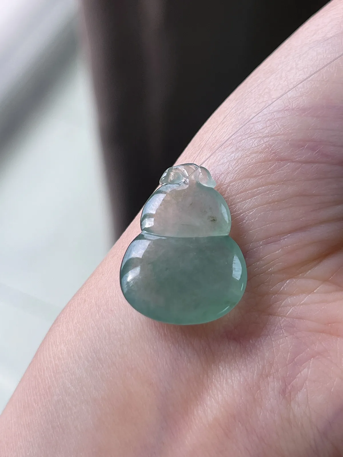 翡翠冰糯种绿色葫芦吊坠