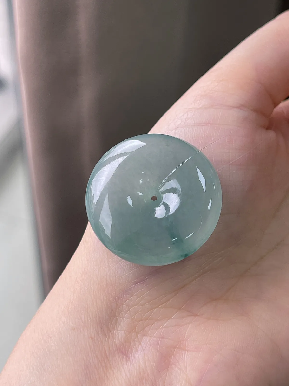 翡翠冰糯种绿色平安扣