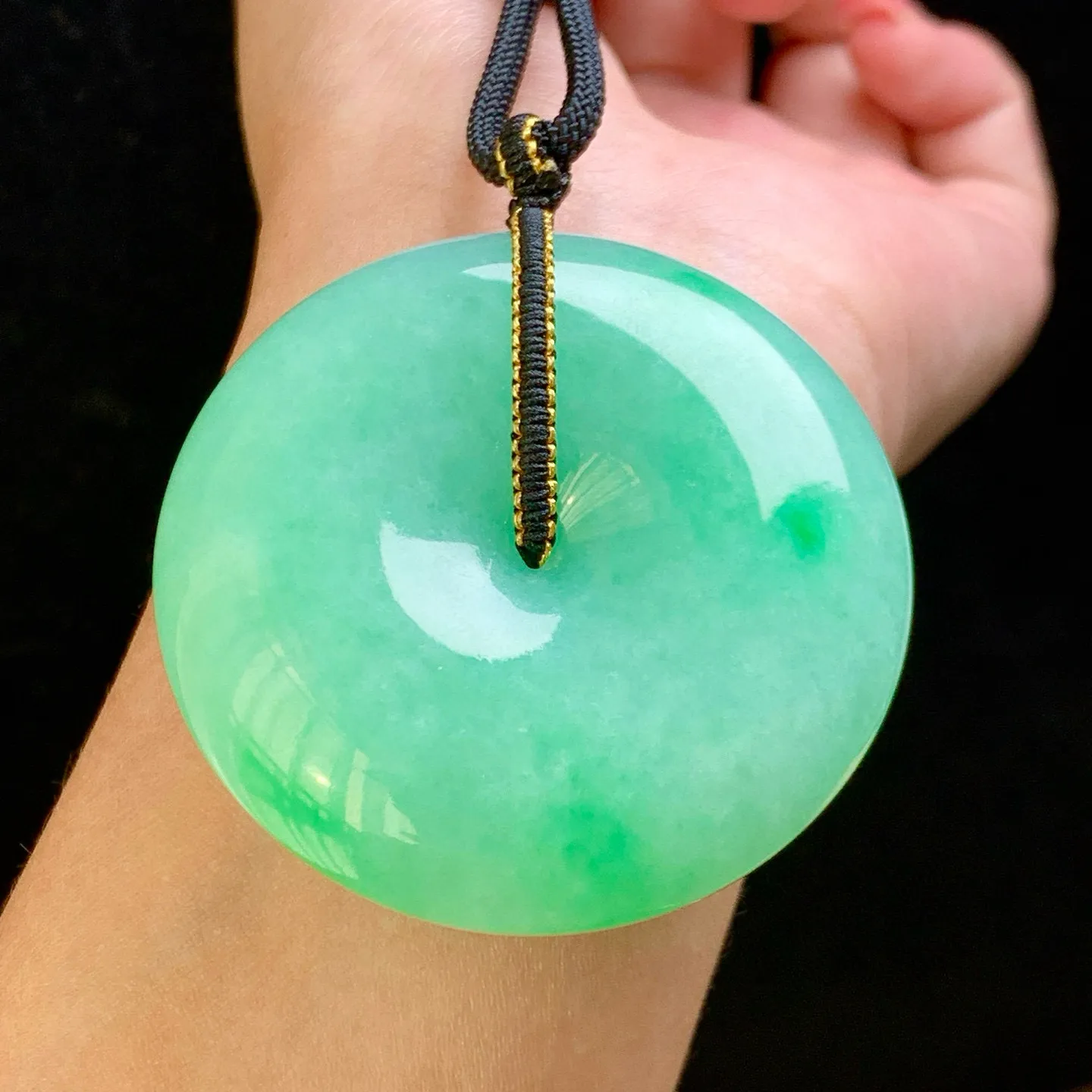 冰满绿超大平安扣