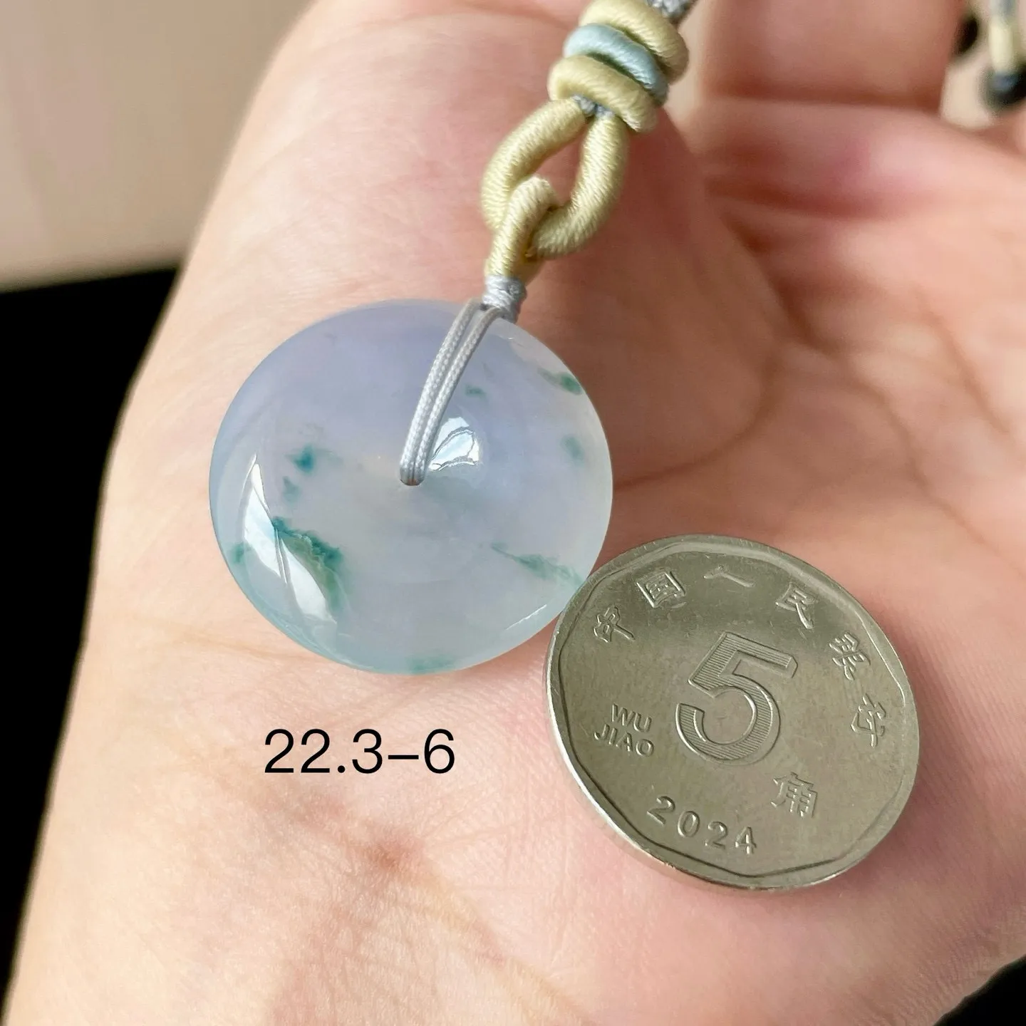 高冰种莫奈花园平安扣