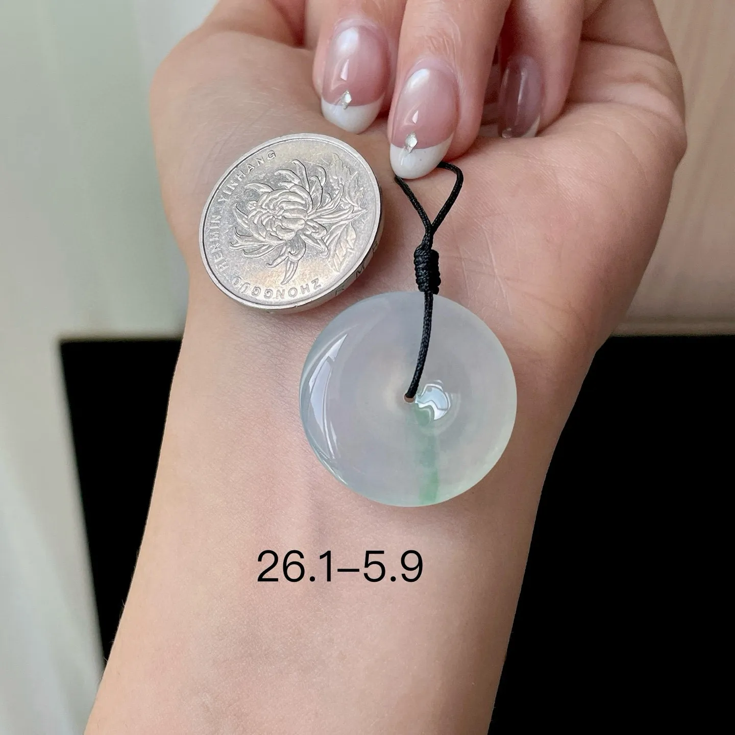 高冰飘绿平安扣