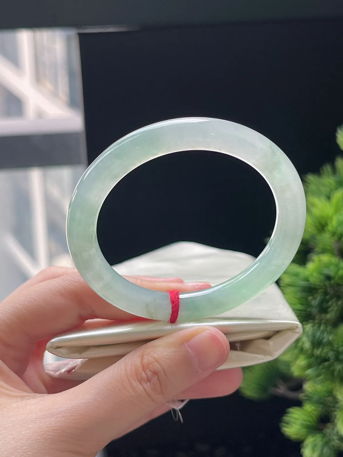 圆条51，翡翠冰糯种飘花手镯